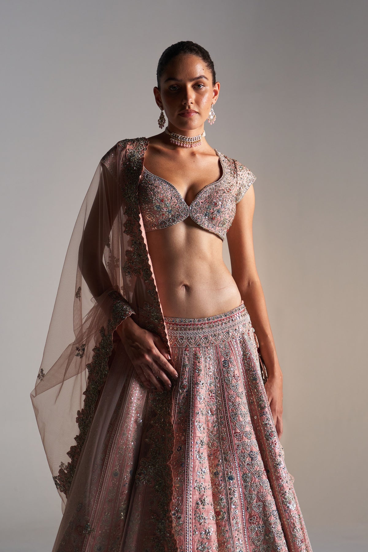 Coral Rose Lehenga Set
