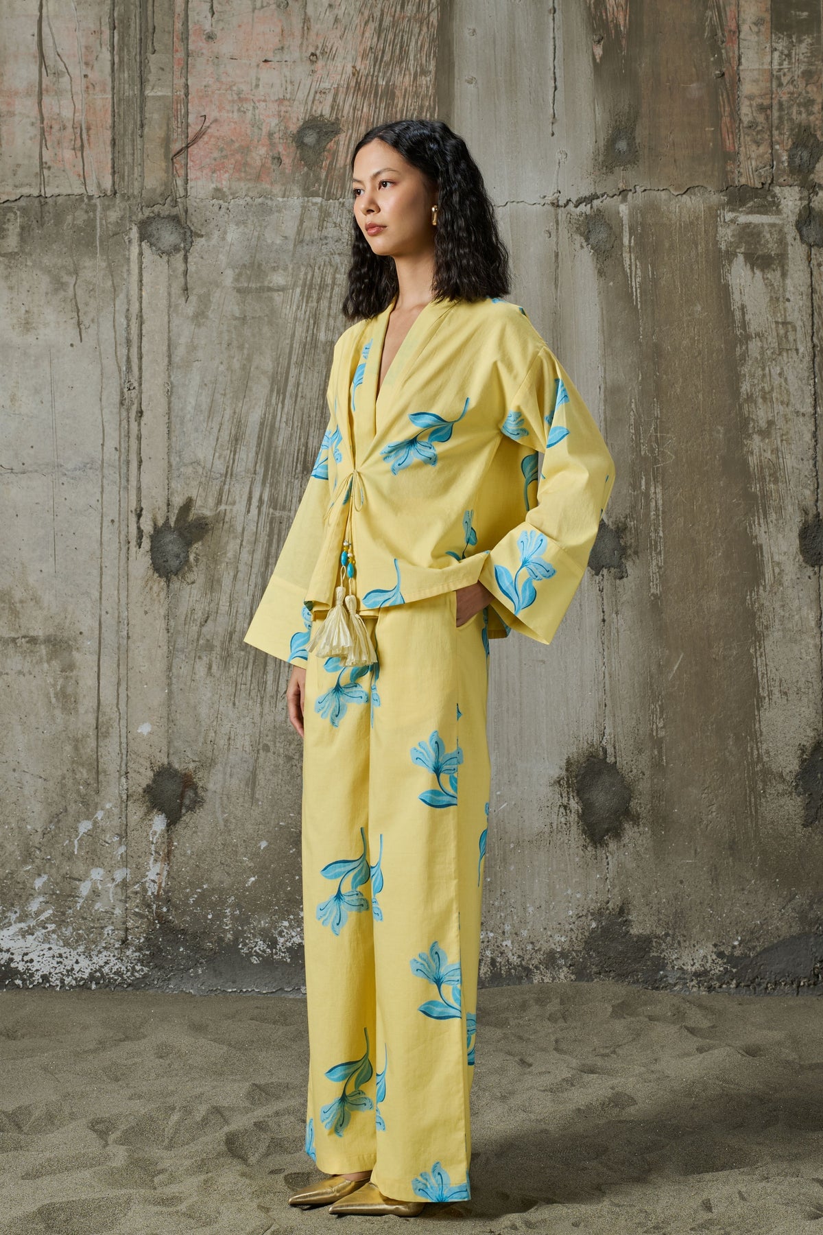 Sunlit Bloom Tie Up Top