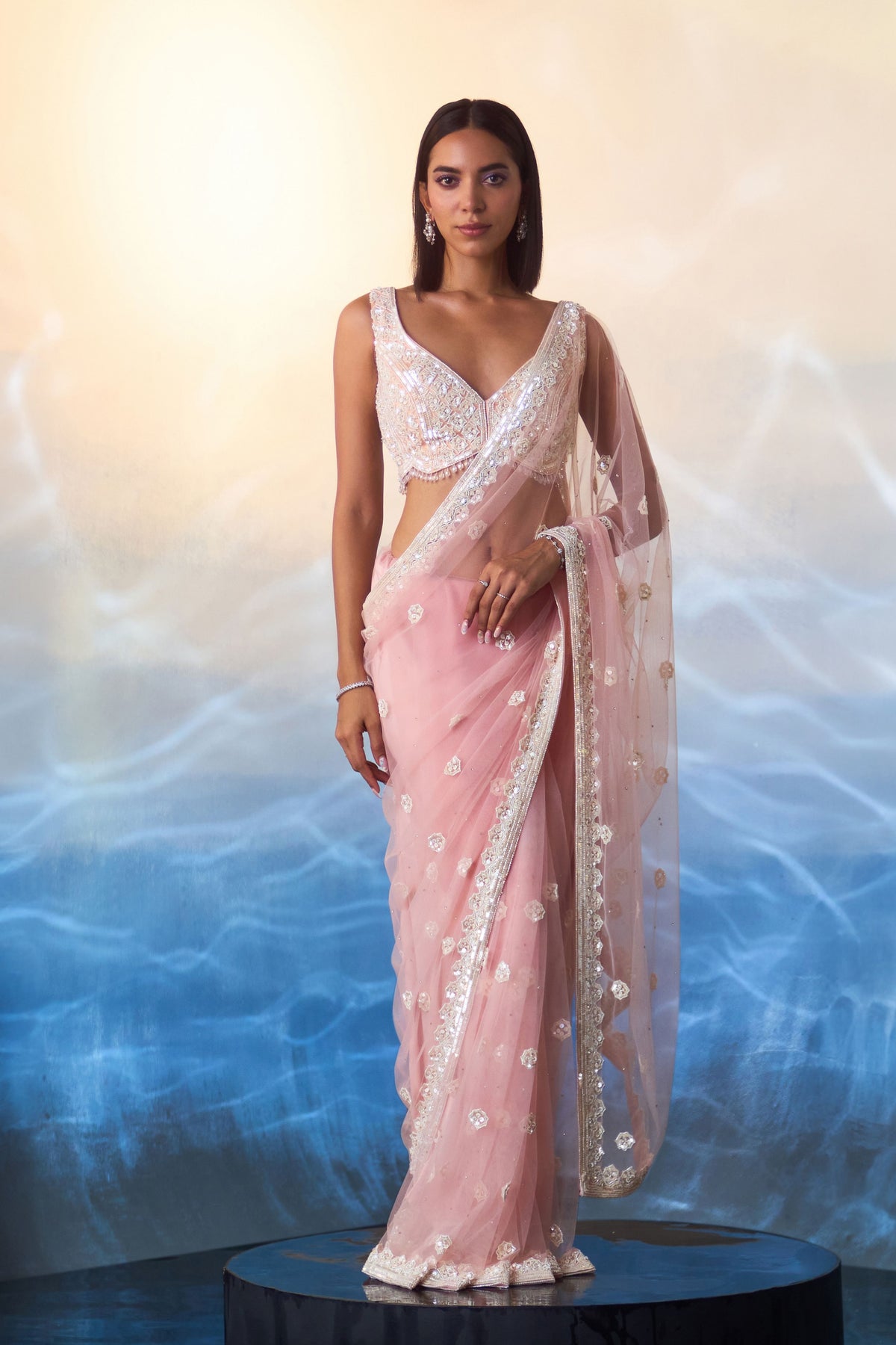 Blush Pink Saree Set
