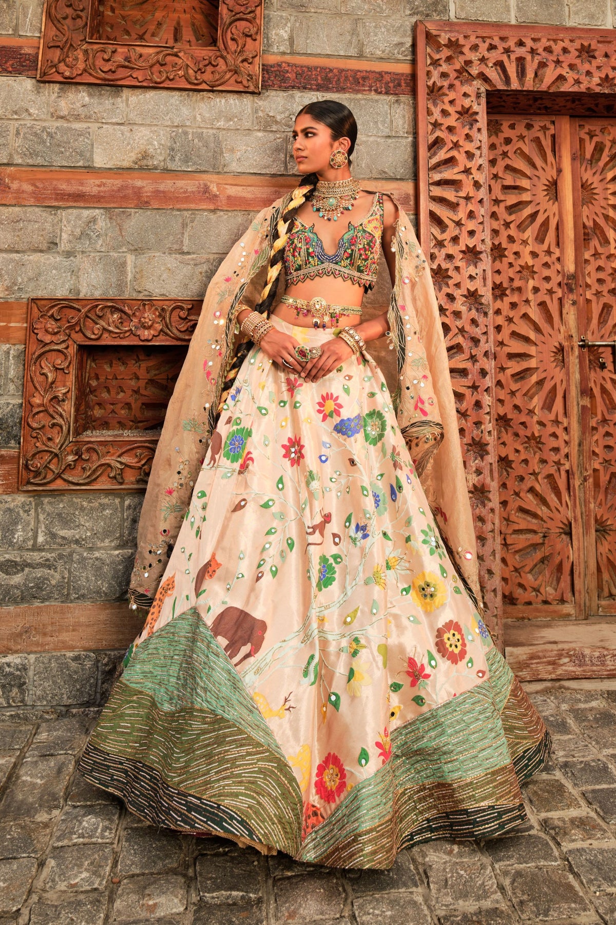 Paithani Golden Lehenga Set