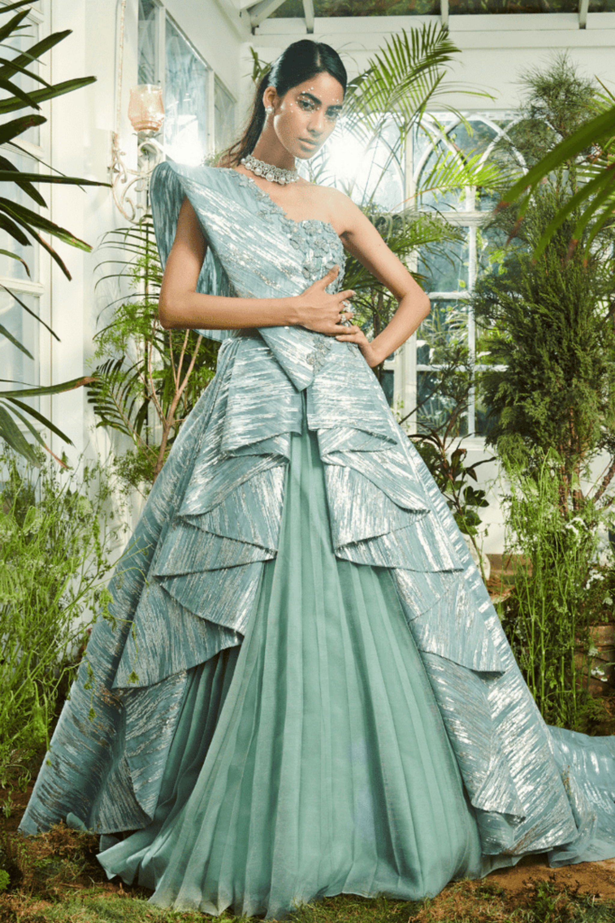 Elizabeth K Cap Sleeve Peplum Long Dress GL1421 | Formal Dress Shops