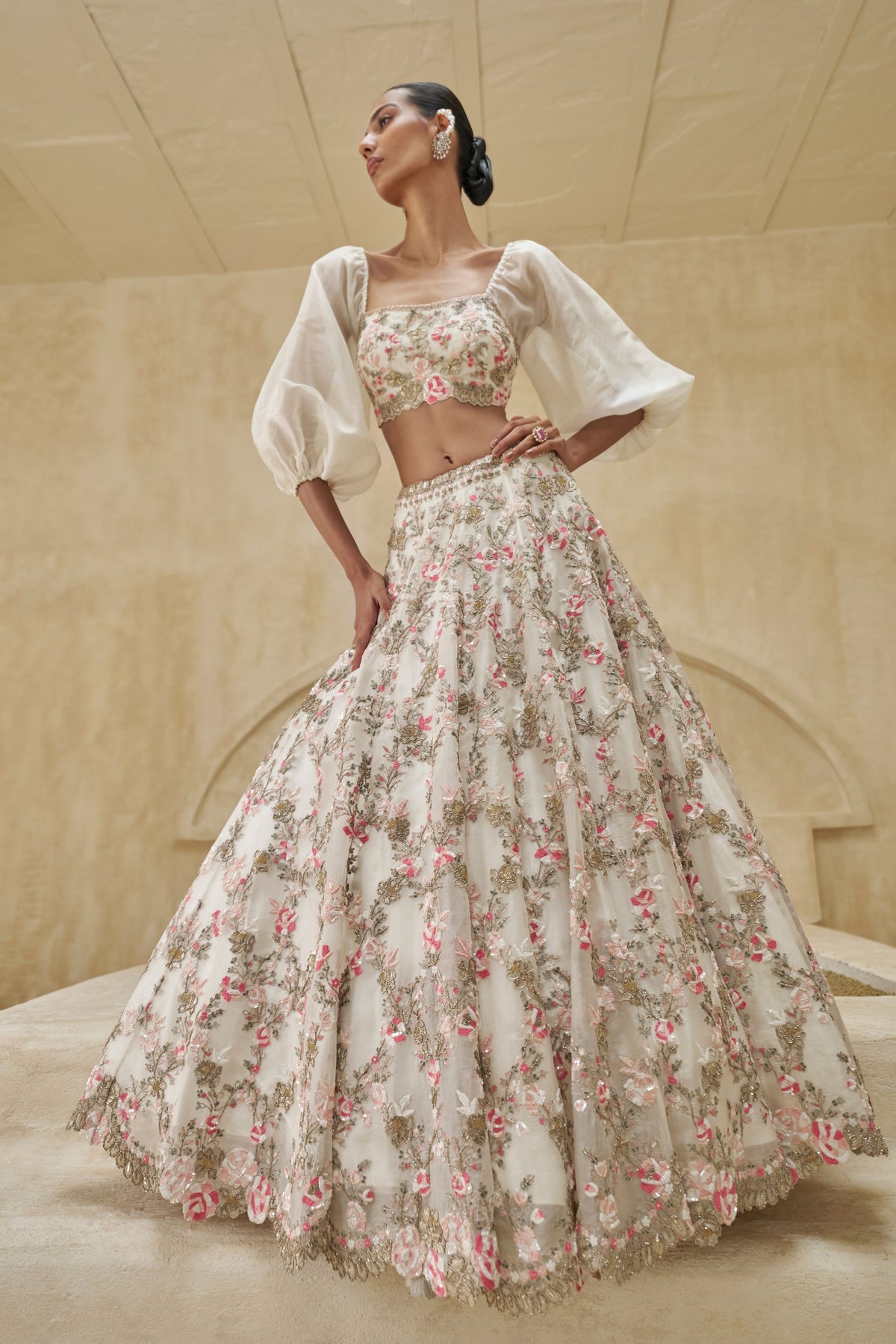 Liatris Alba Gold Lehenga Set