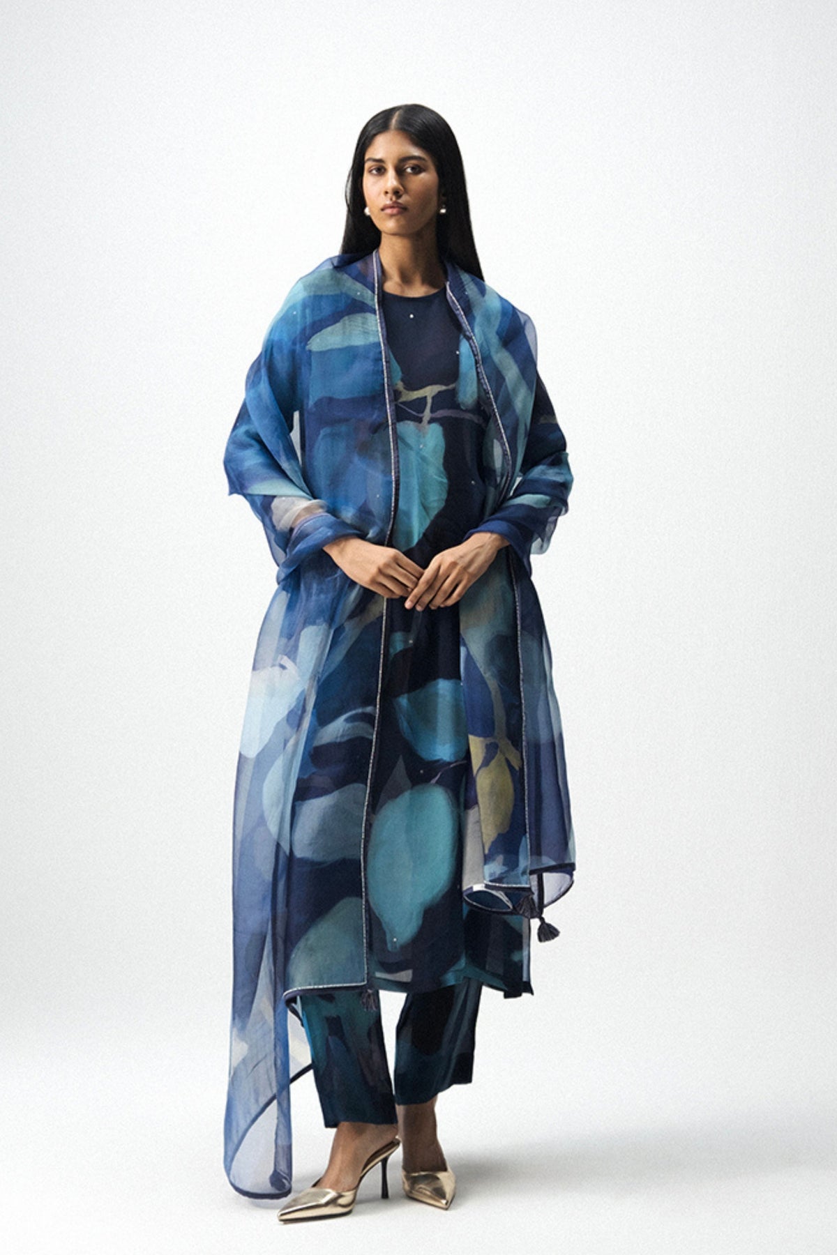 Blue Lagoon Organza Dupatta
