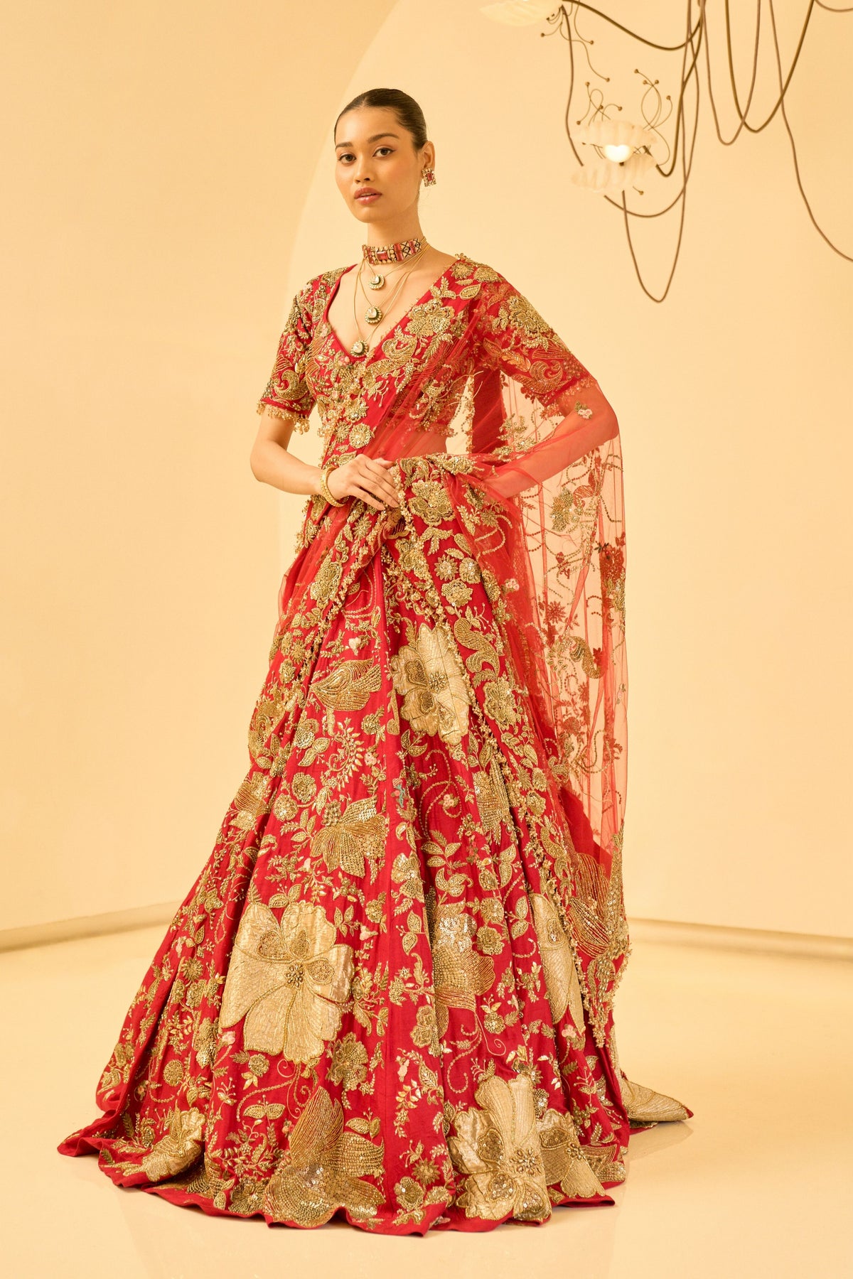 Floral Bridal Lehenga  Set
