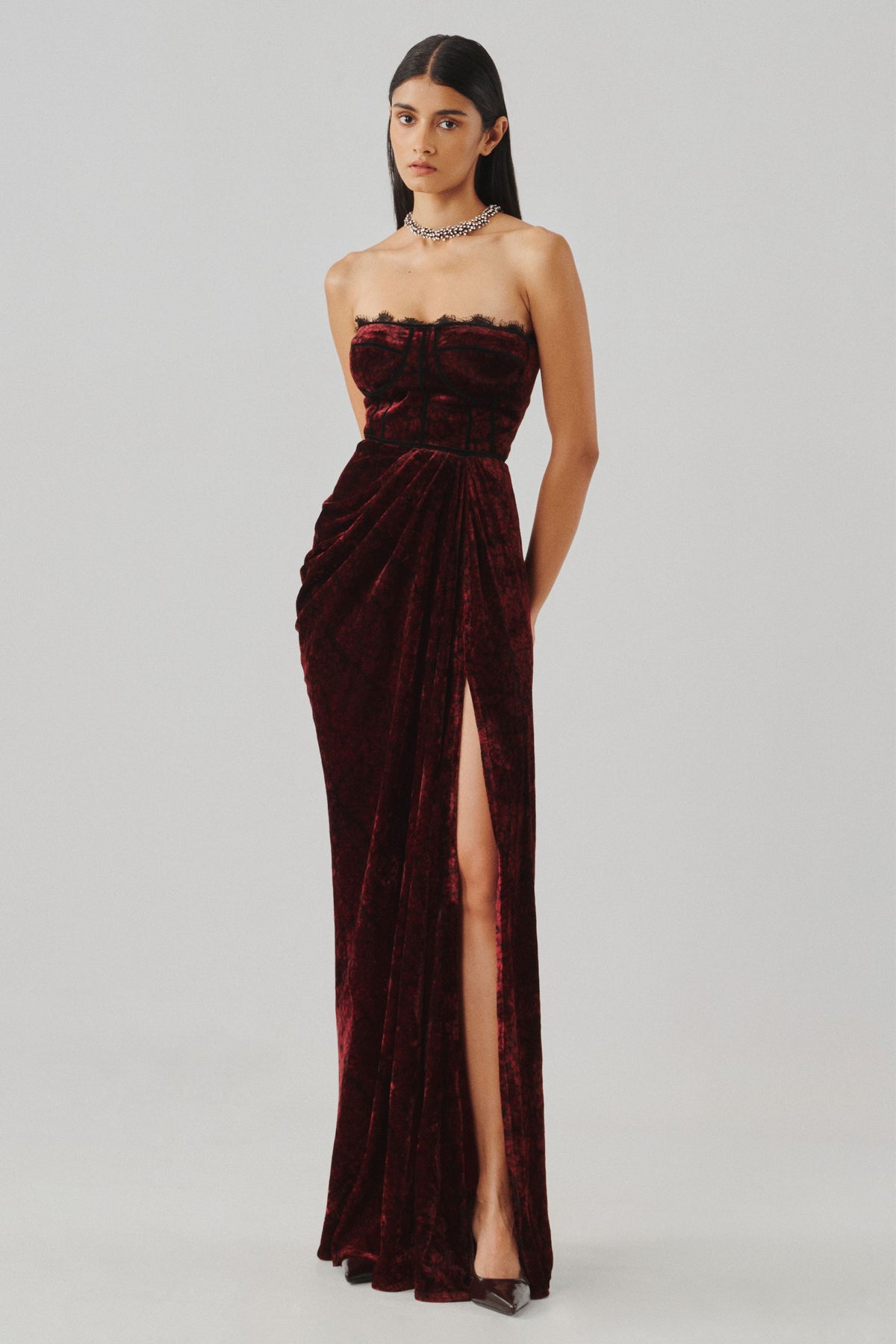 Charlotte Velvet Ajrakh Gown