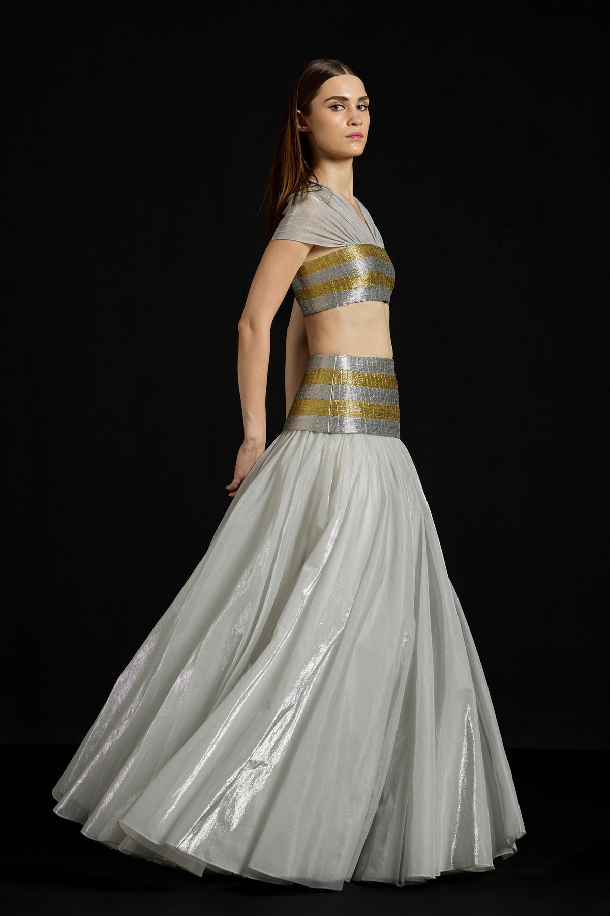 Zari Striped Metallic Ensemble
