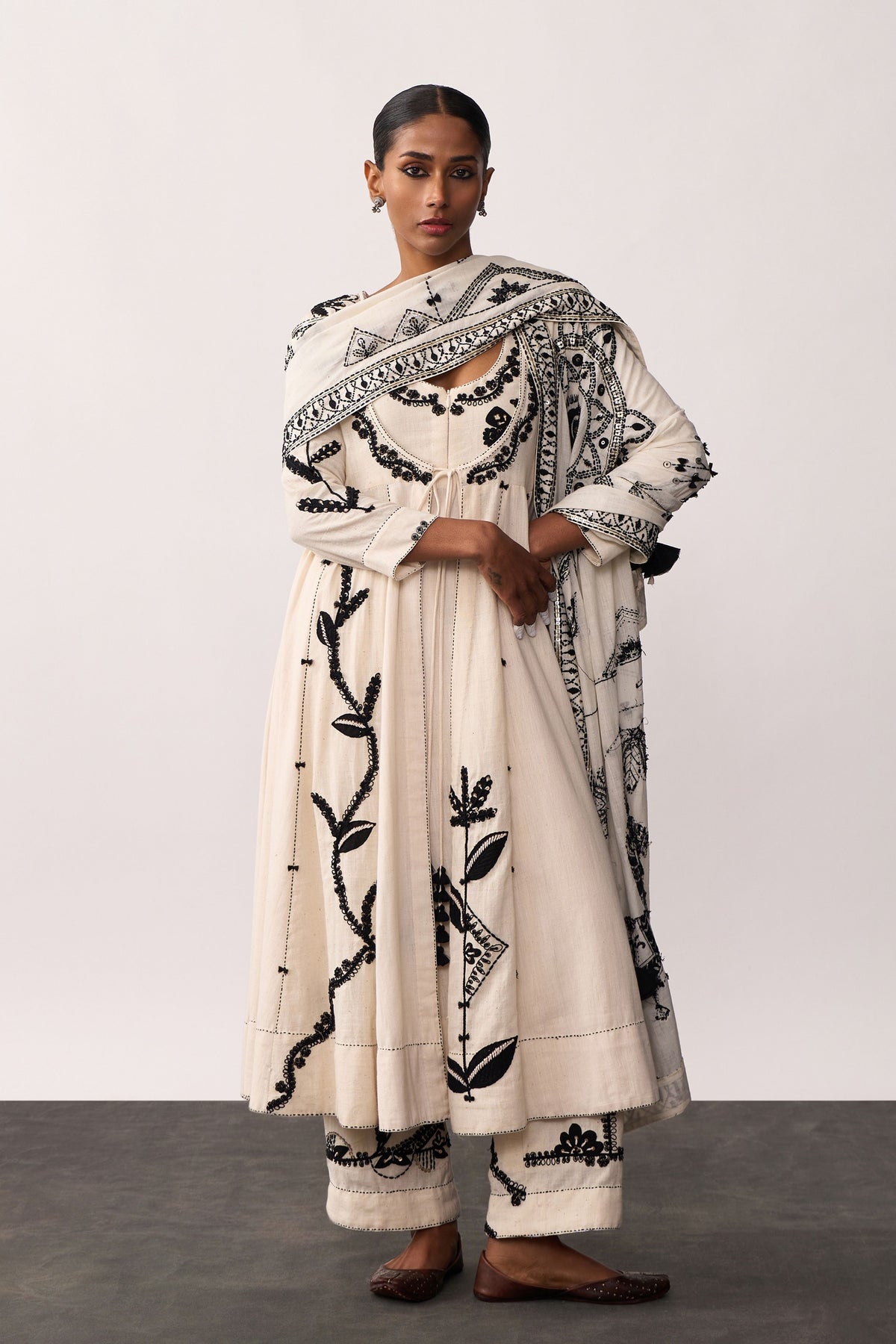 Hazrat Ivory Anarkali Set