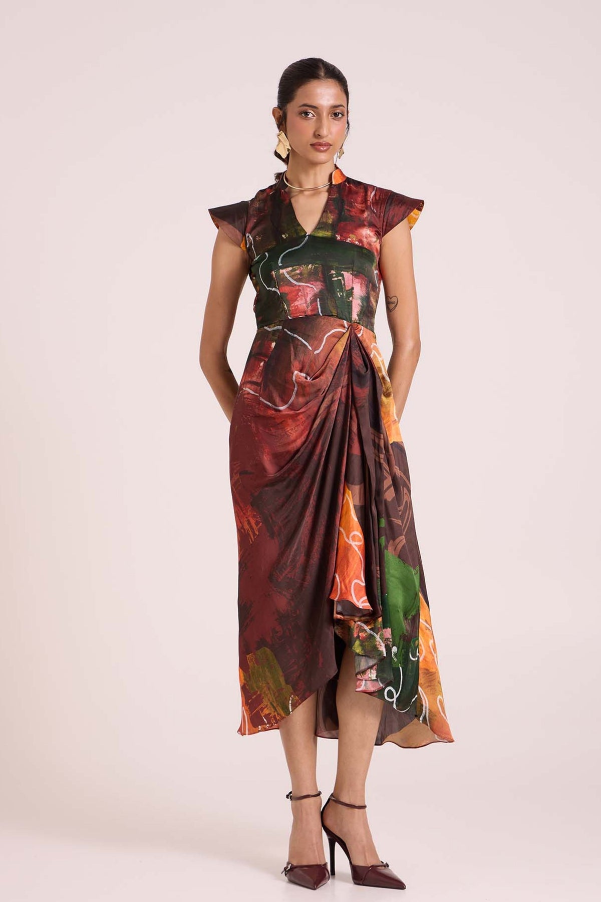 Ceres Draped Midi Dress