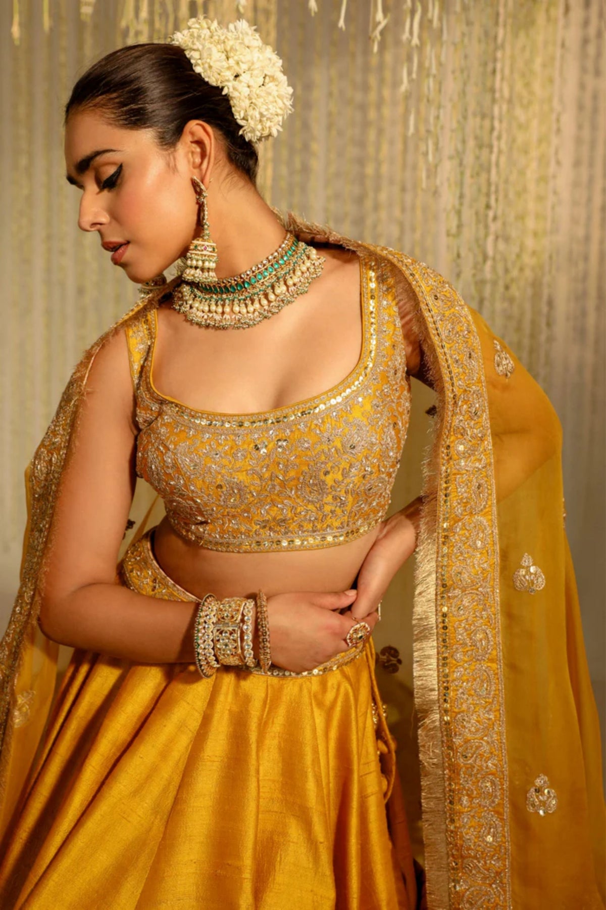 Amna Mustard Lehenga Set