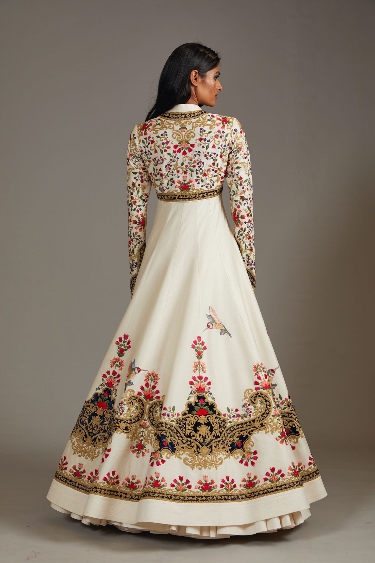 Anarkali Set with Velvet Embroidery