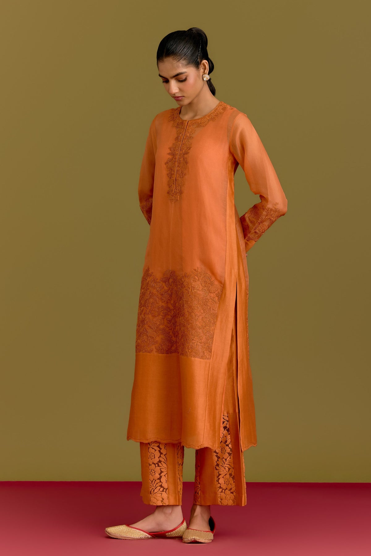 Orange Kurta Set