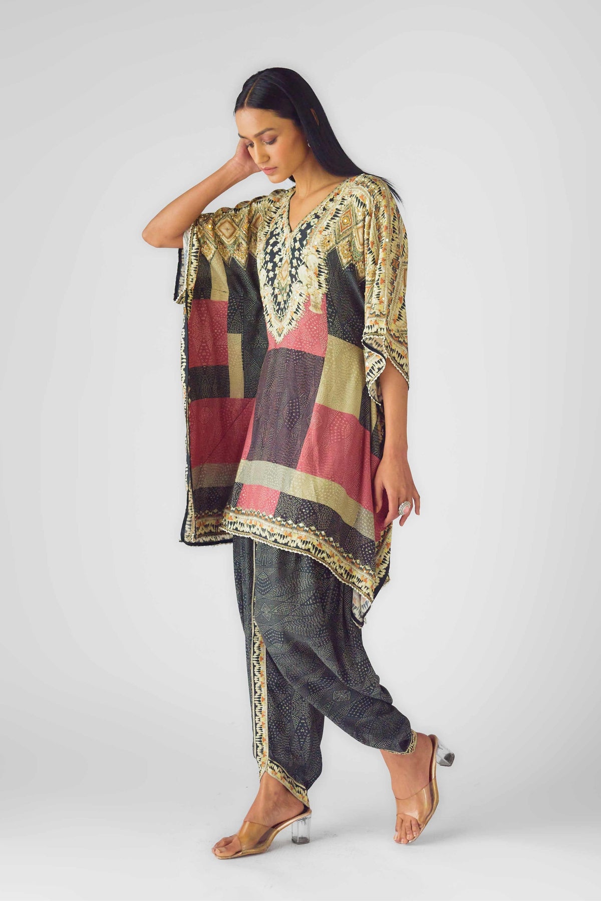 Muslin Embroidered Dhoti Set