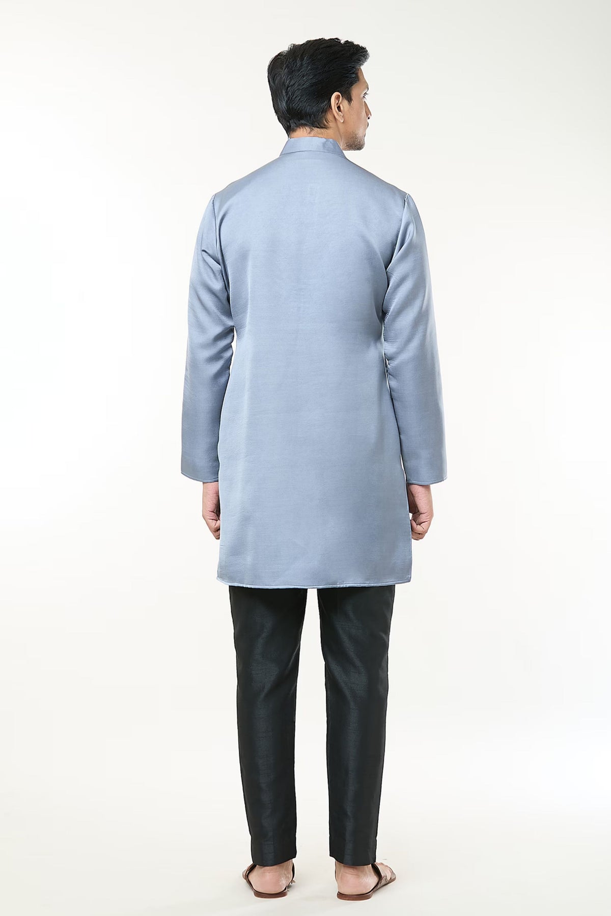 Steel Grey Pintuck Kurta Set