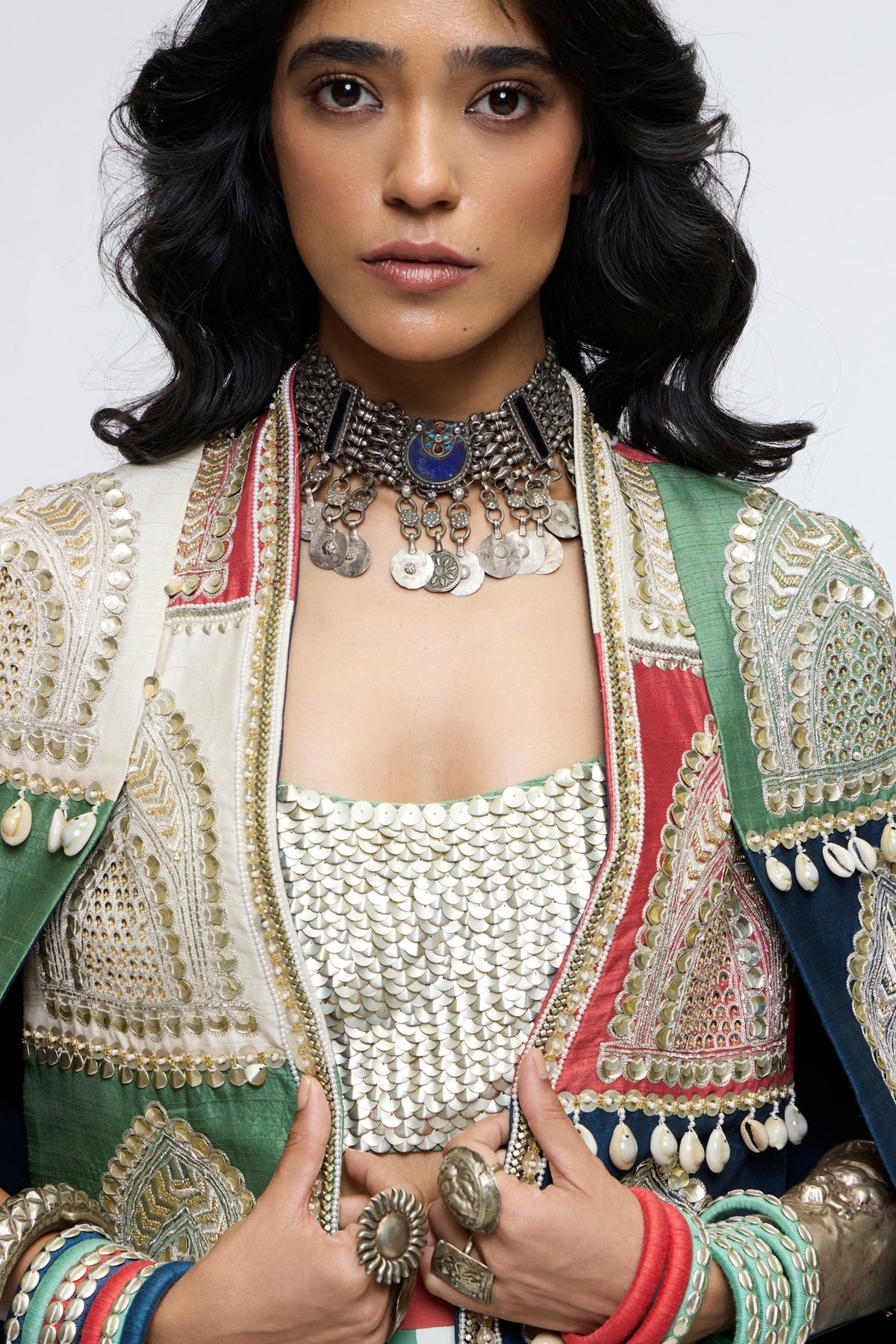 Bajrangi Embellished Cape Jacket Set