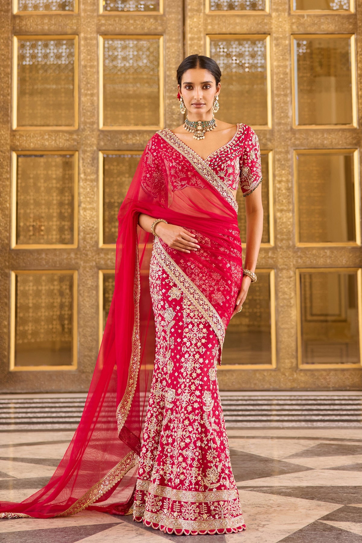 Bloom Draped Saree Set