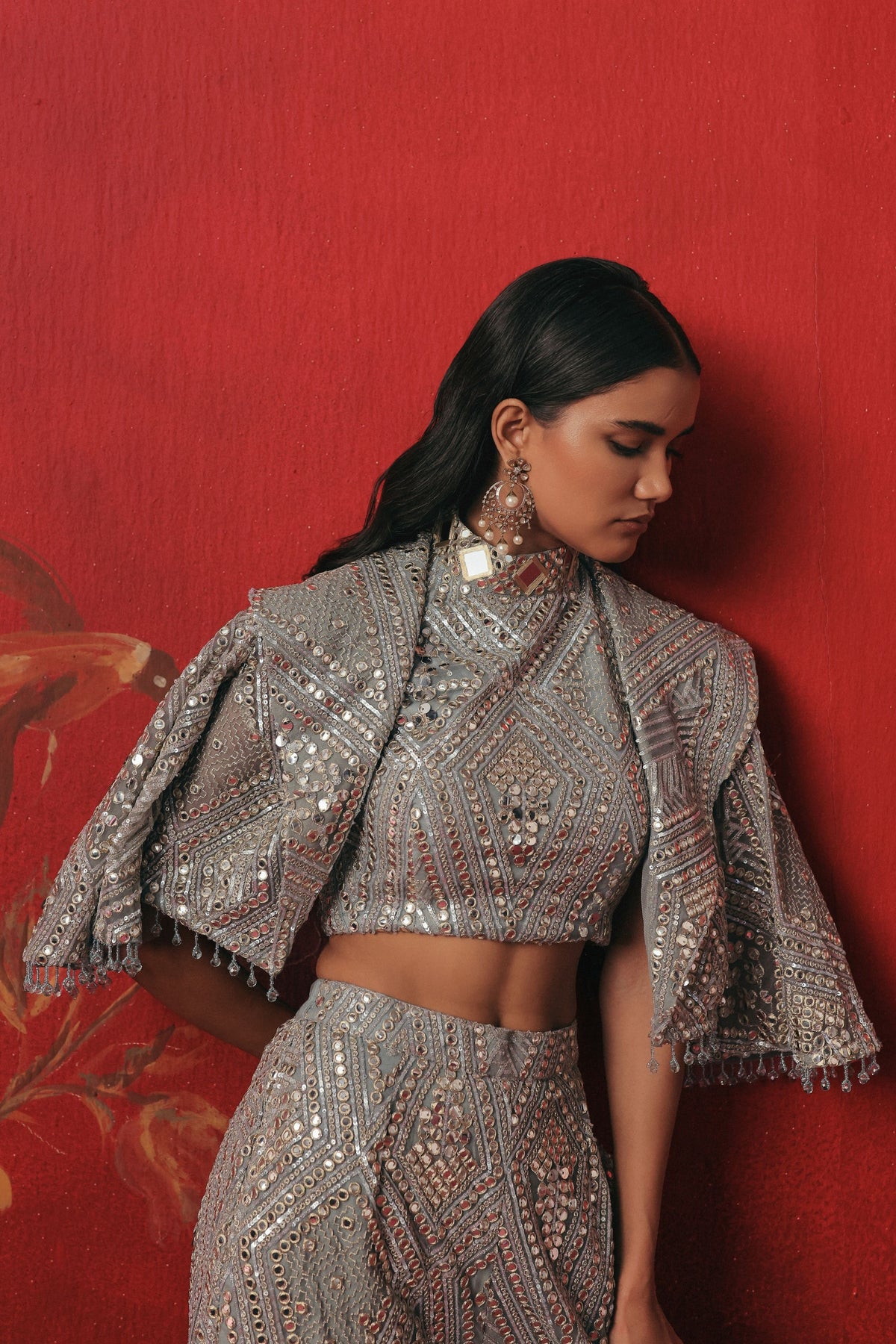 Muted Aqua Sharara Set