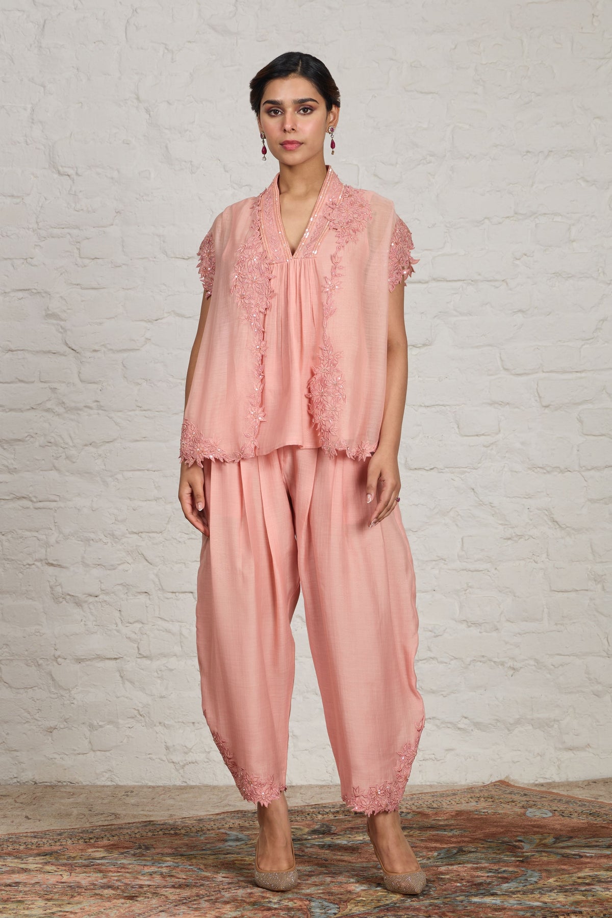 Isabell Peach Pink Jacket Set