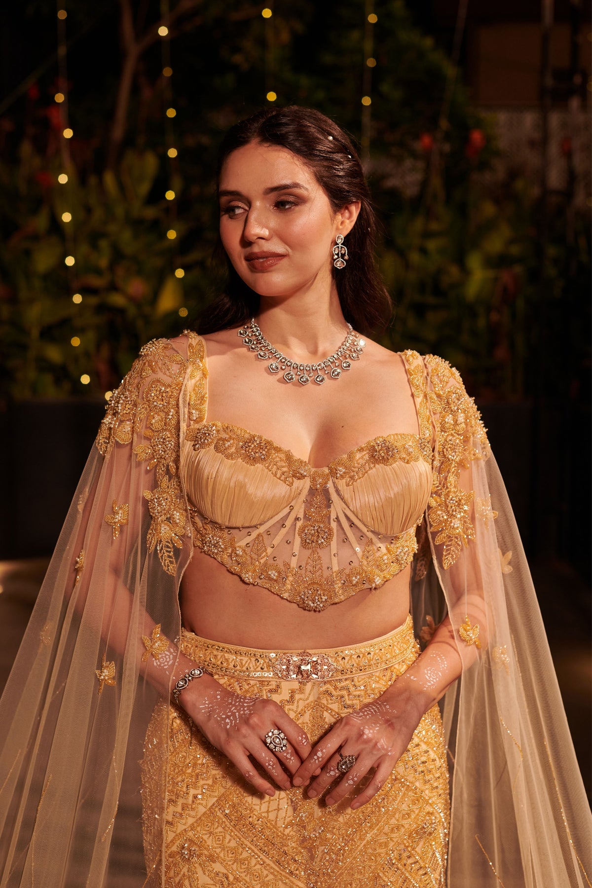 Campagne Gold Lehenga Set