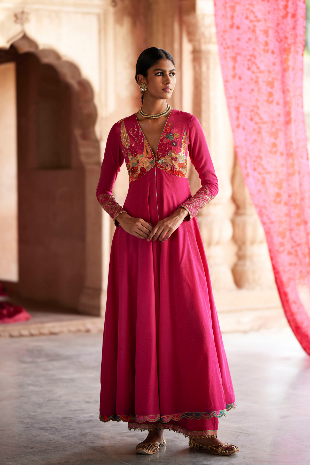 Nadira Magenta Anarkali Set