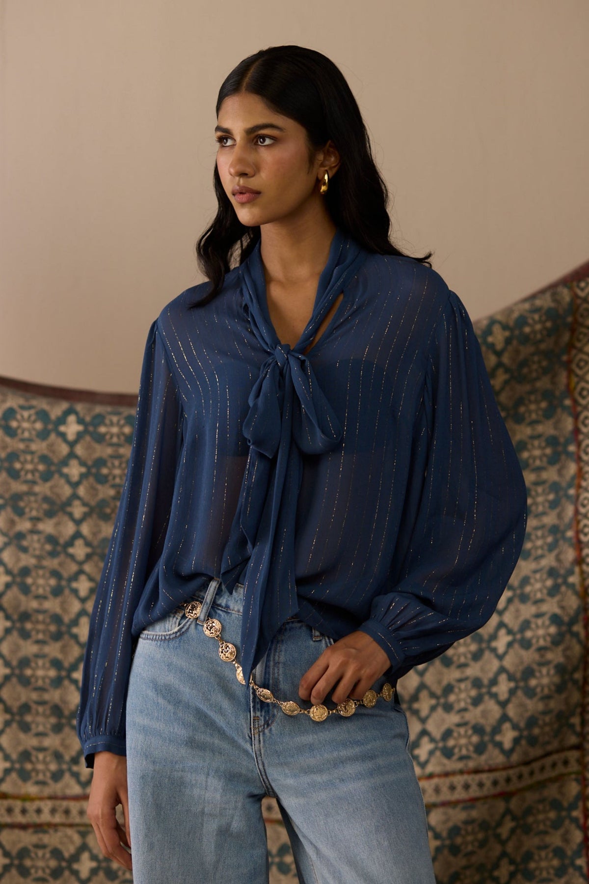 Elegance Navy Top