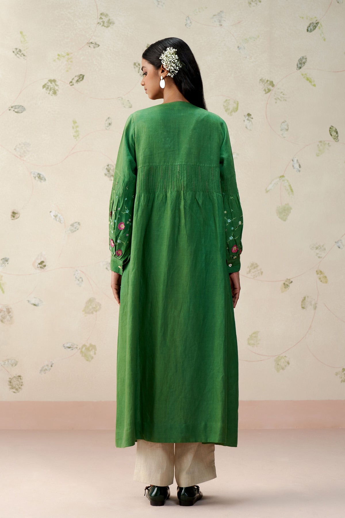Agatha Green Linen Jacket