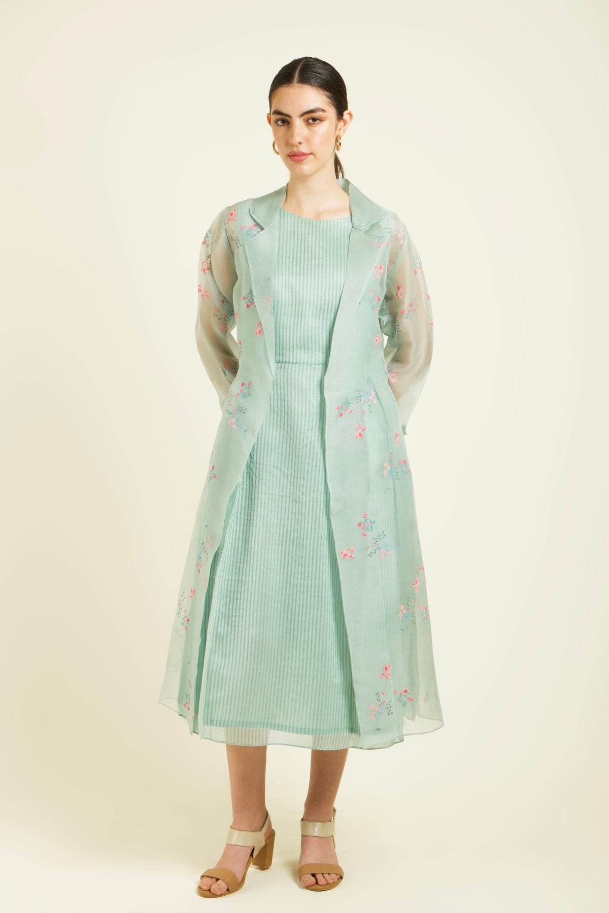 Mint Stripe Organza Dress