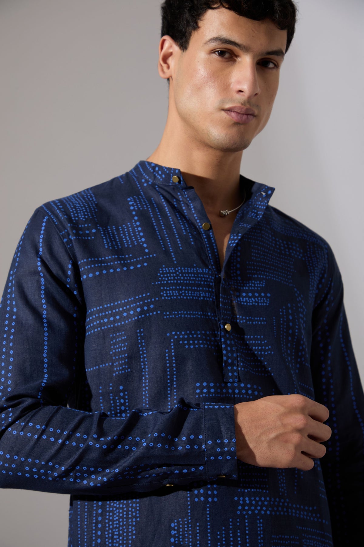 Lucas Shibori And Dots Kurta Set