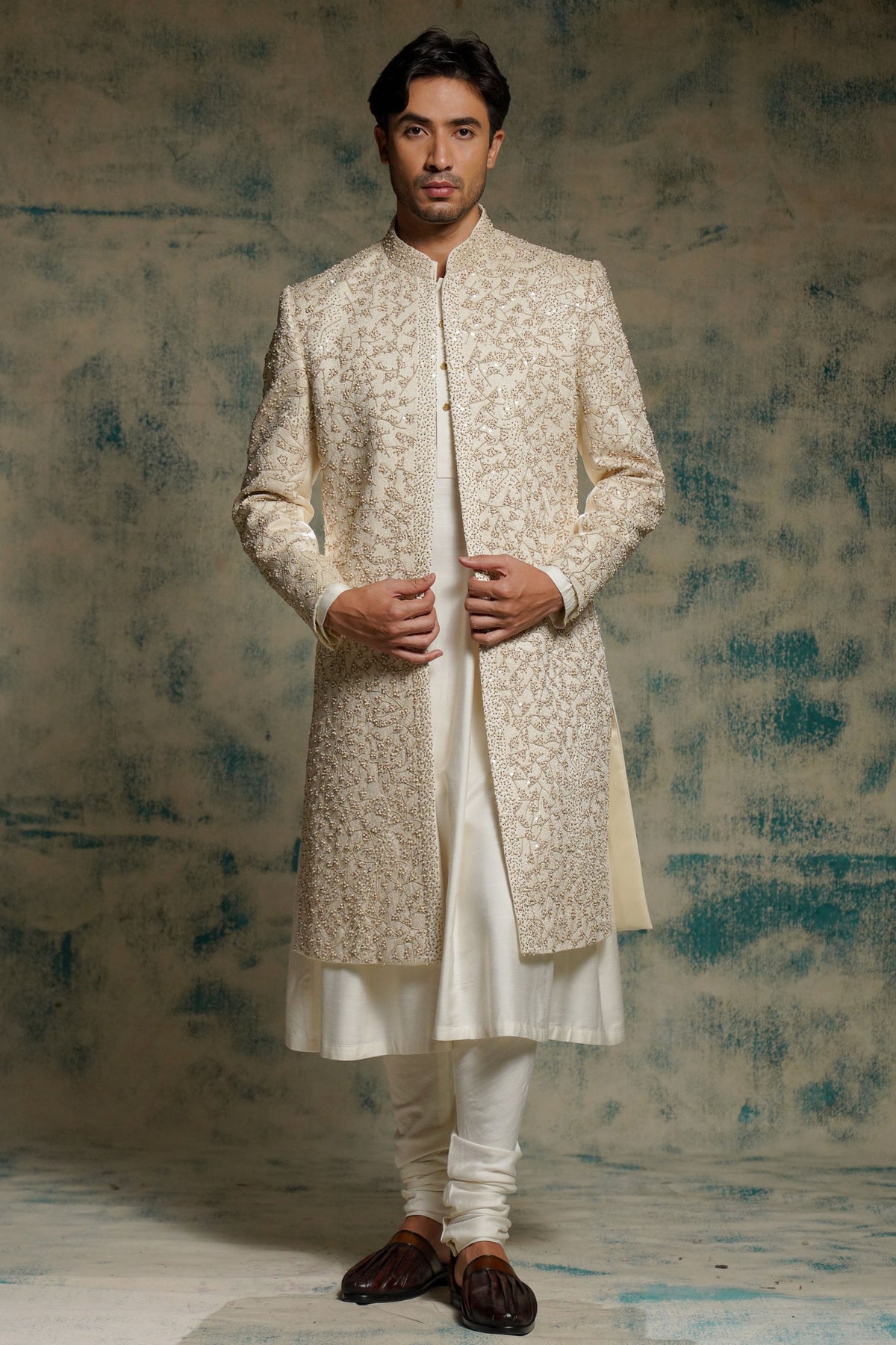 Ivory Pearl Sherwani Set