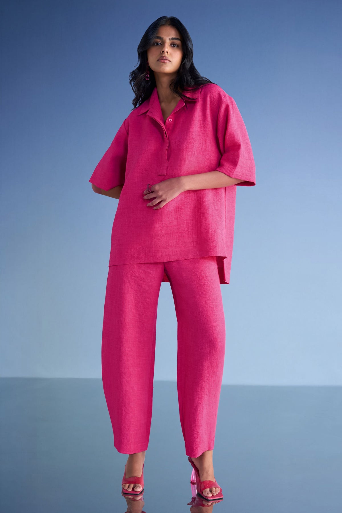 High-low Fuchsia Top