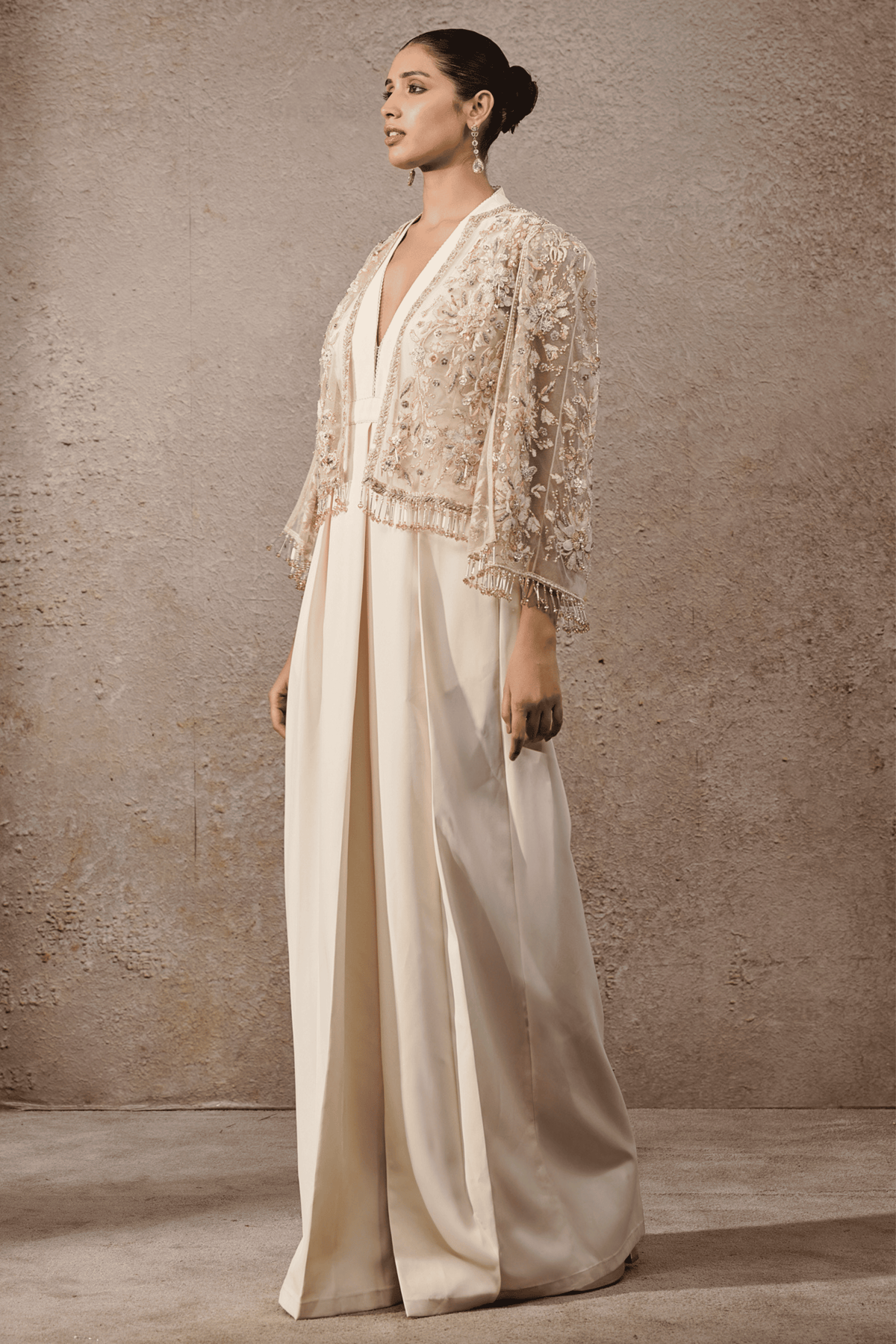 Hand Embroidered Floral Cape