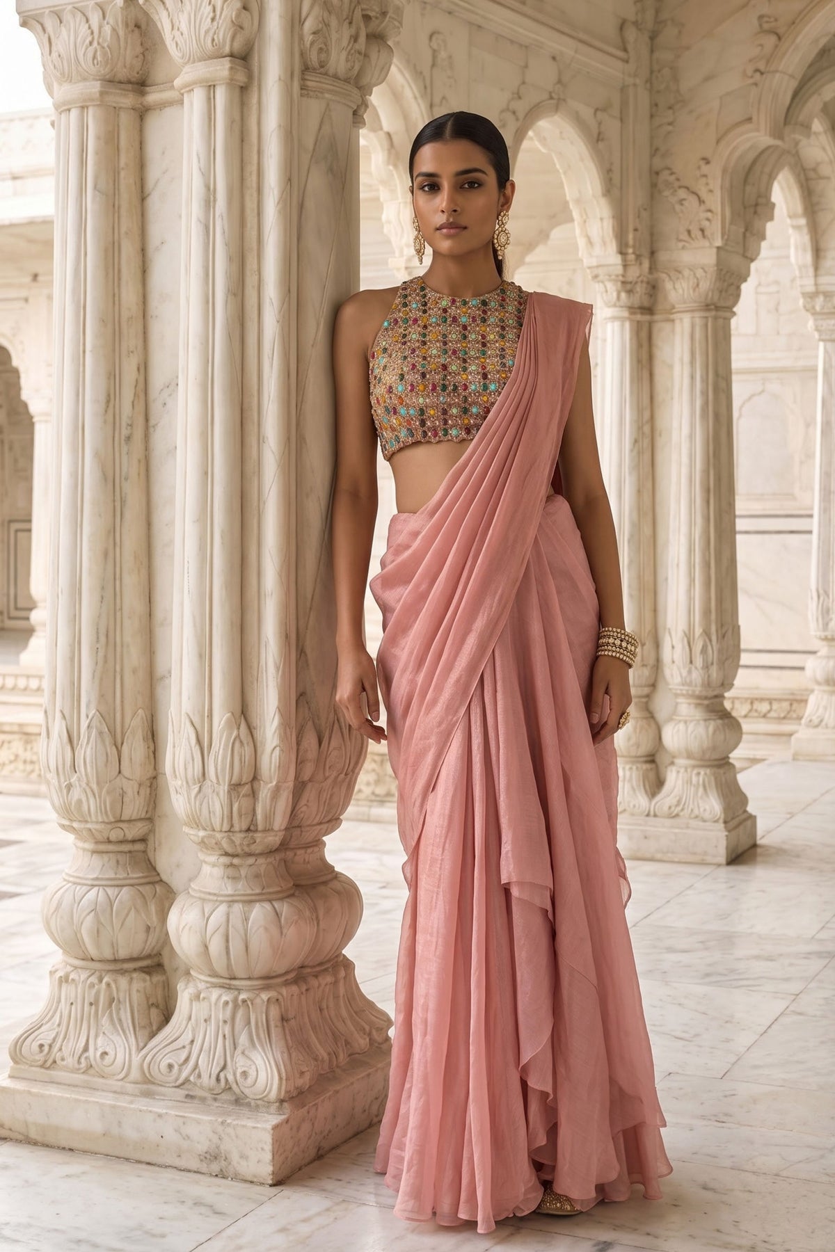 Mridula Raga Draped Saree Set