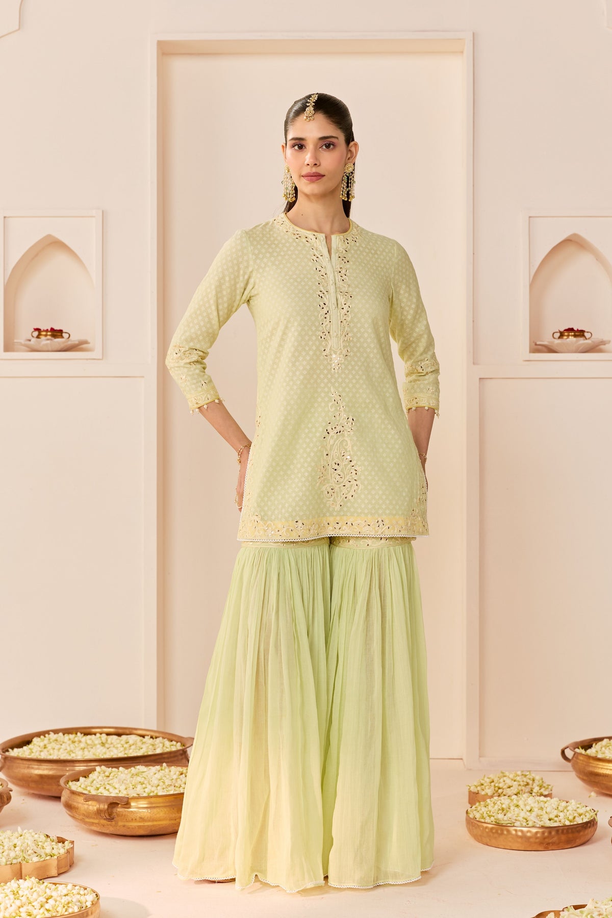 Yasmeen Mint Green Sharara Set