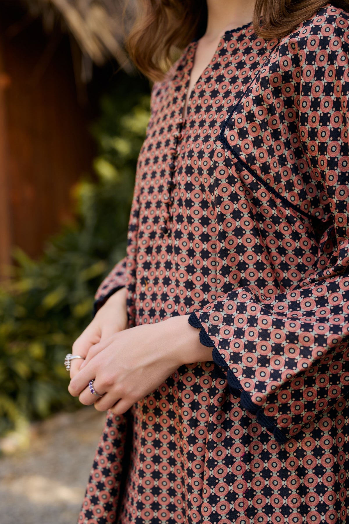 Black Geometric Printed Kurta