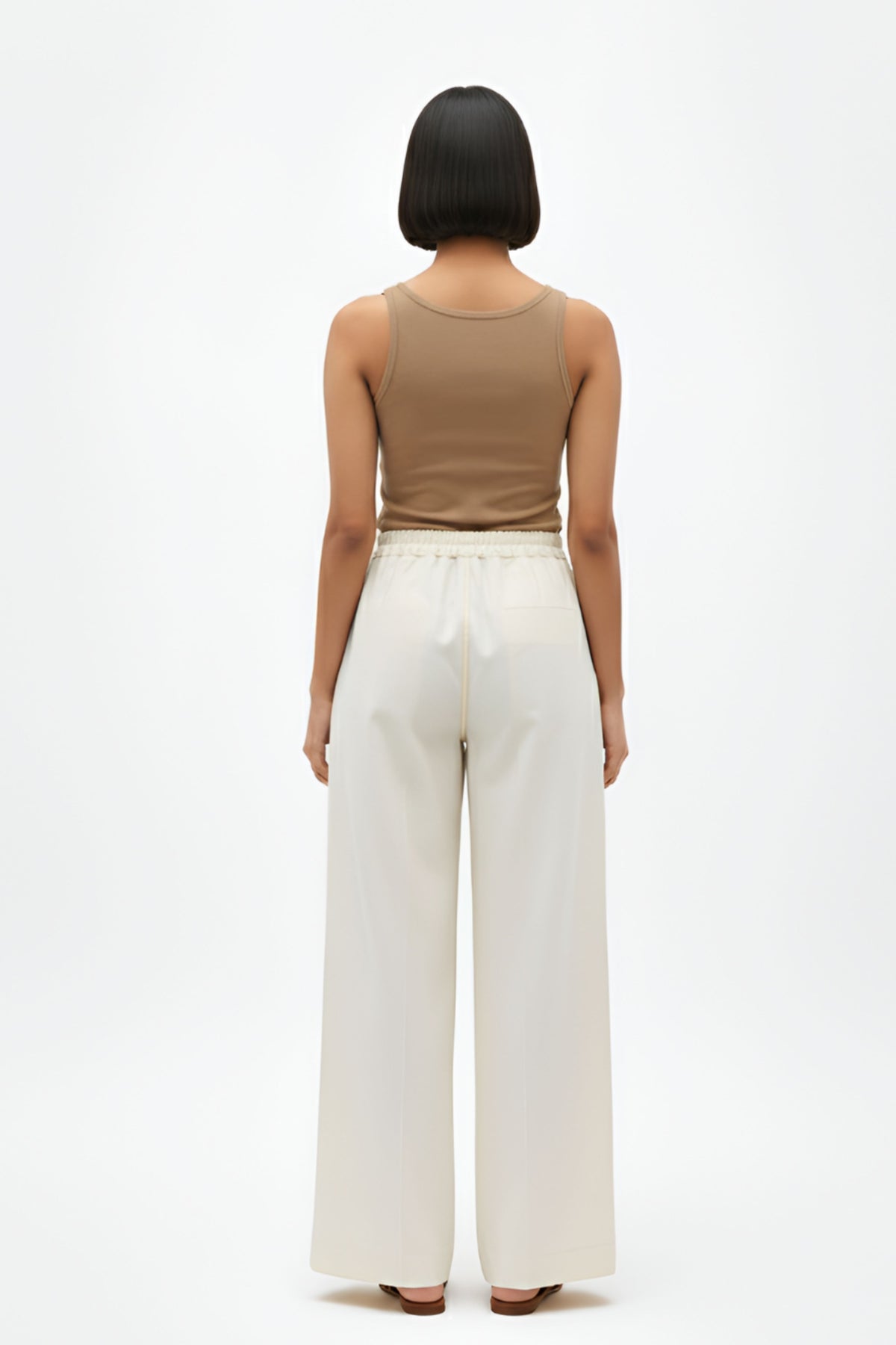 Ivory Pintucks Pants