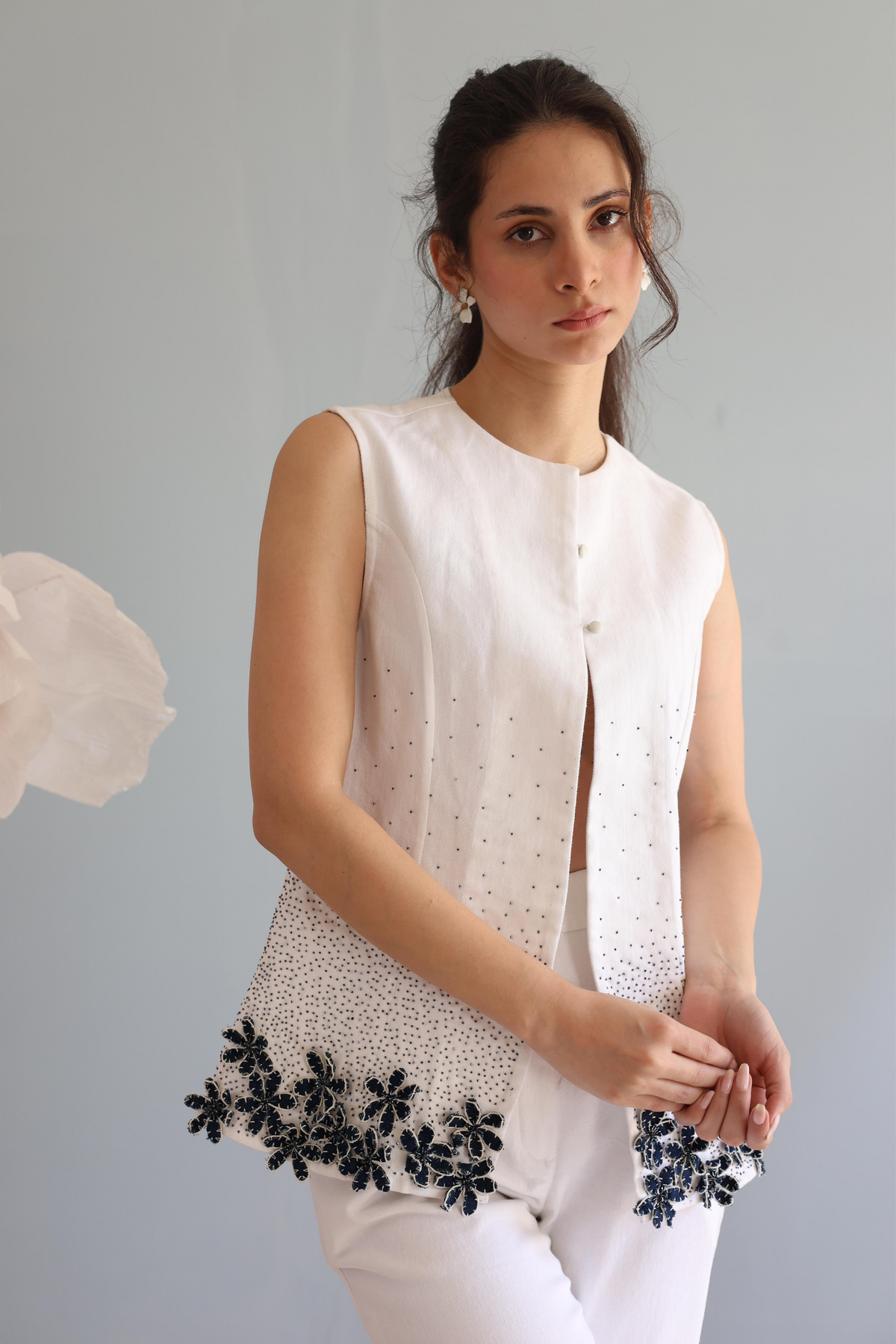 Ivory 3D Floral Top