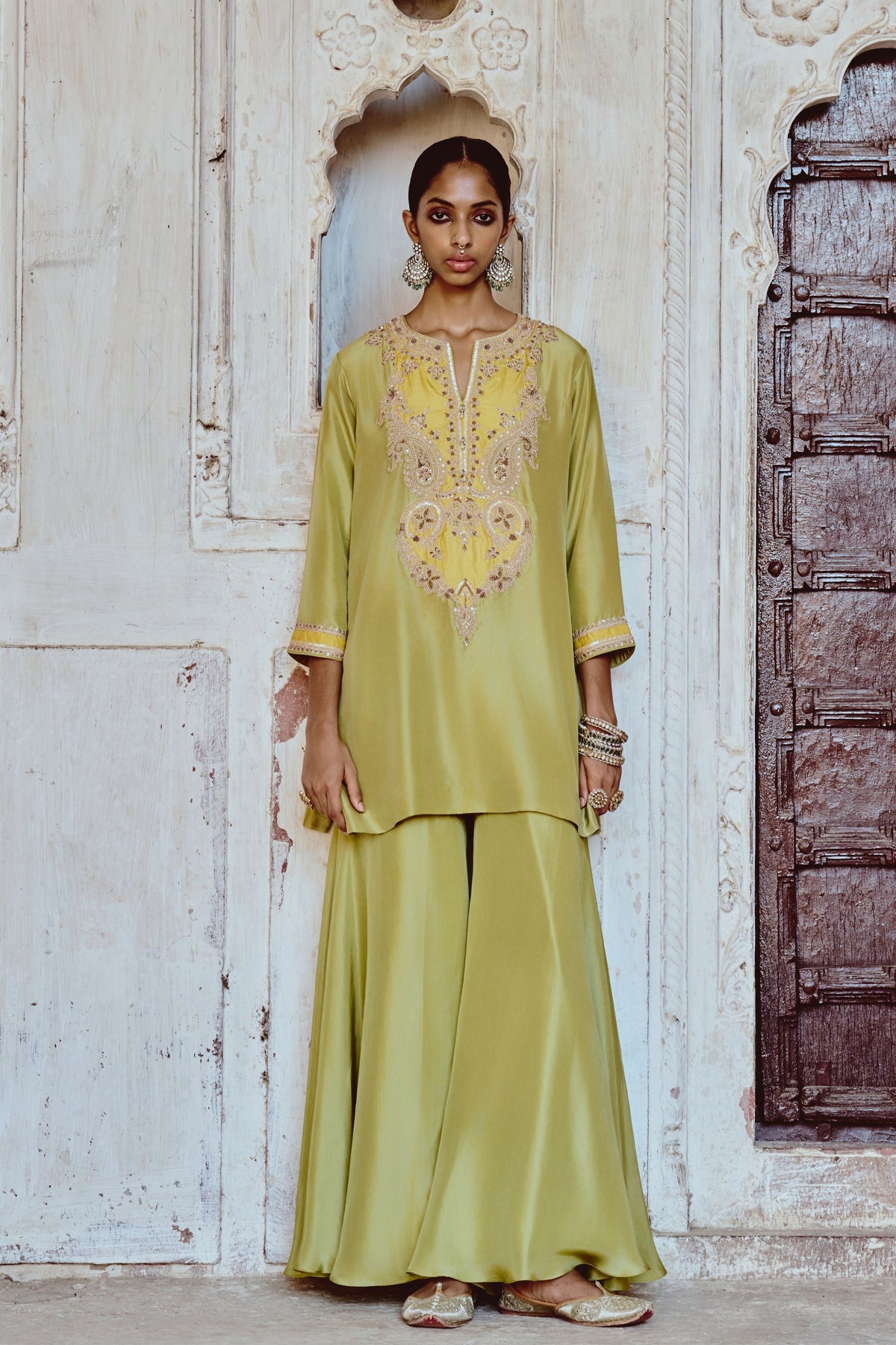 Sage Green Keri Sharara Set