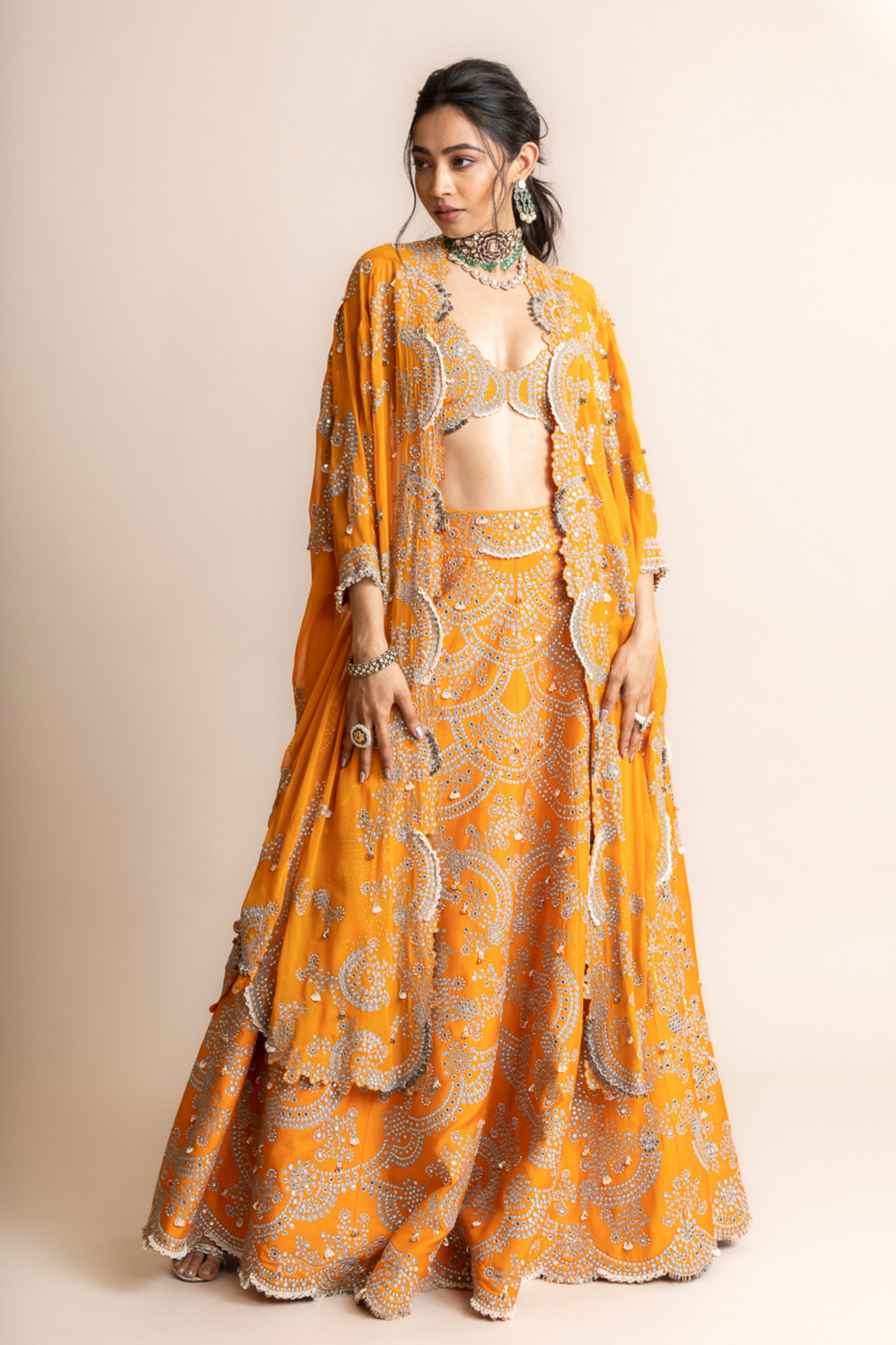 Orange Lehenga Set