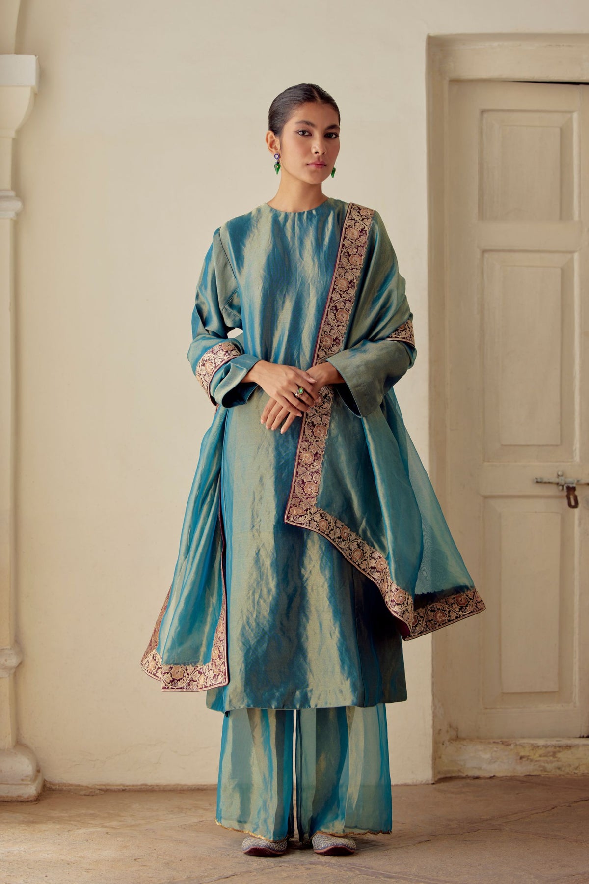 Zaaya Tissue Silk Aegean Kurta Set