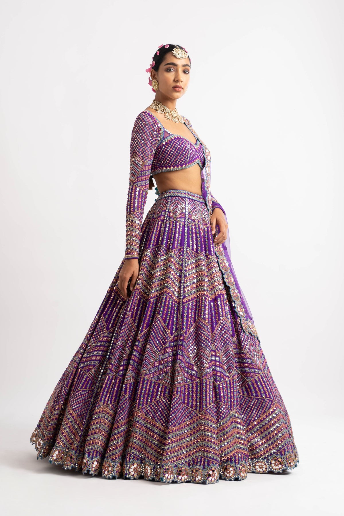 Purple heavy lehenga
