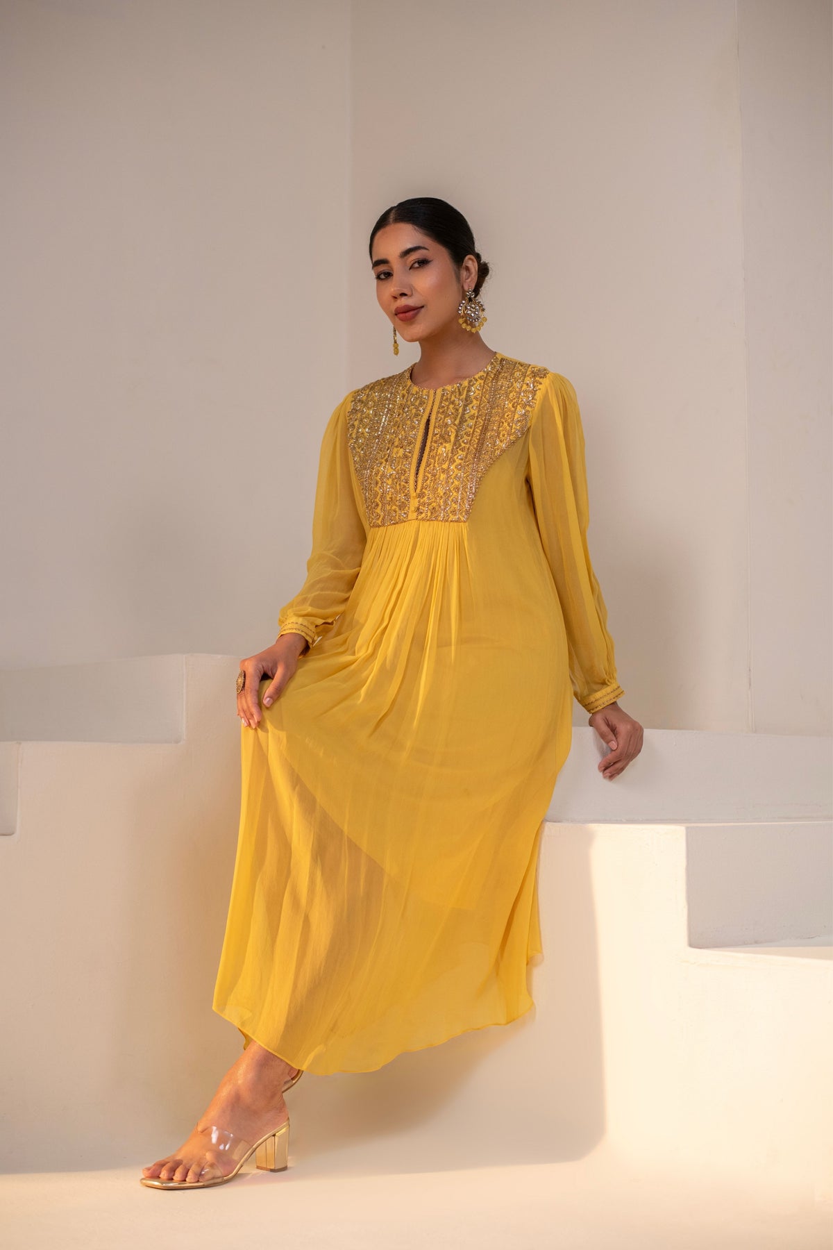 Sunshine Yellow Embellished Dress