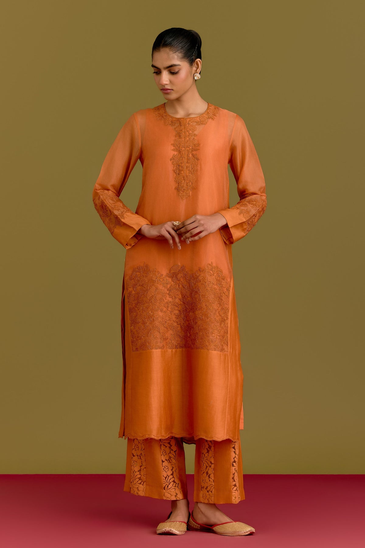 Orange Kurta Set