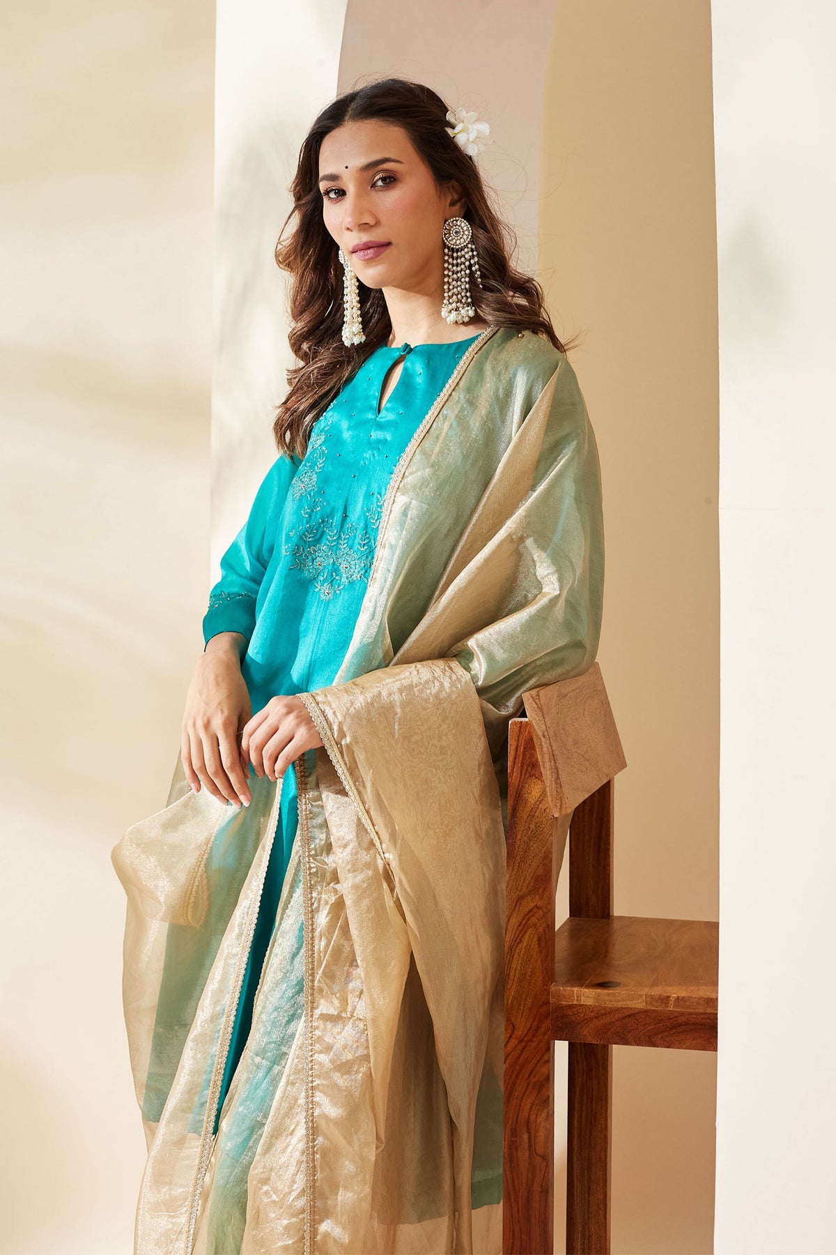 Turquoise Ruksaar Kurta Set
