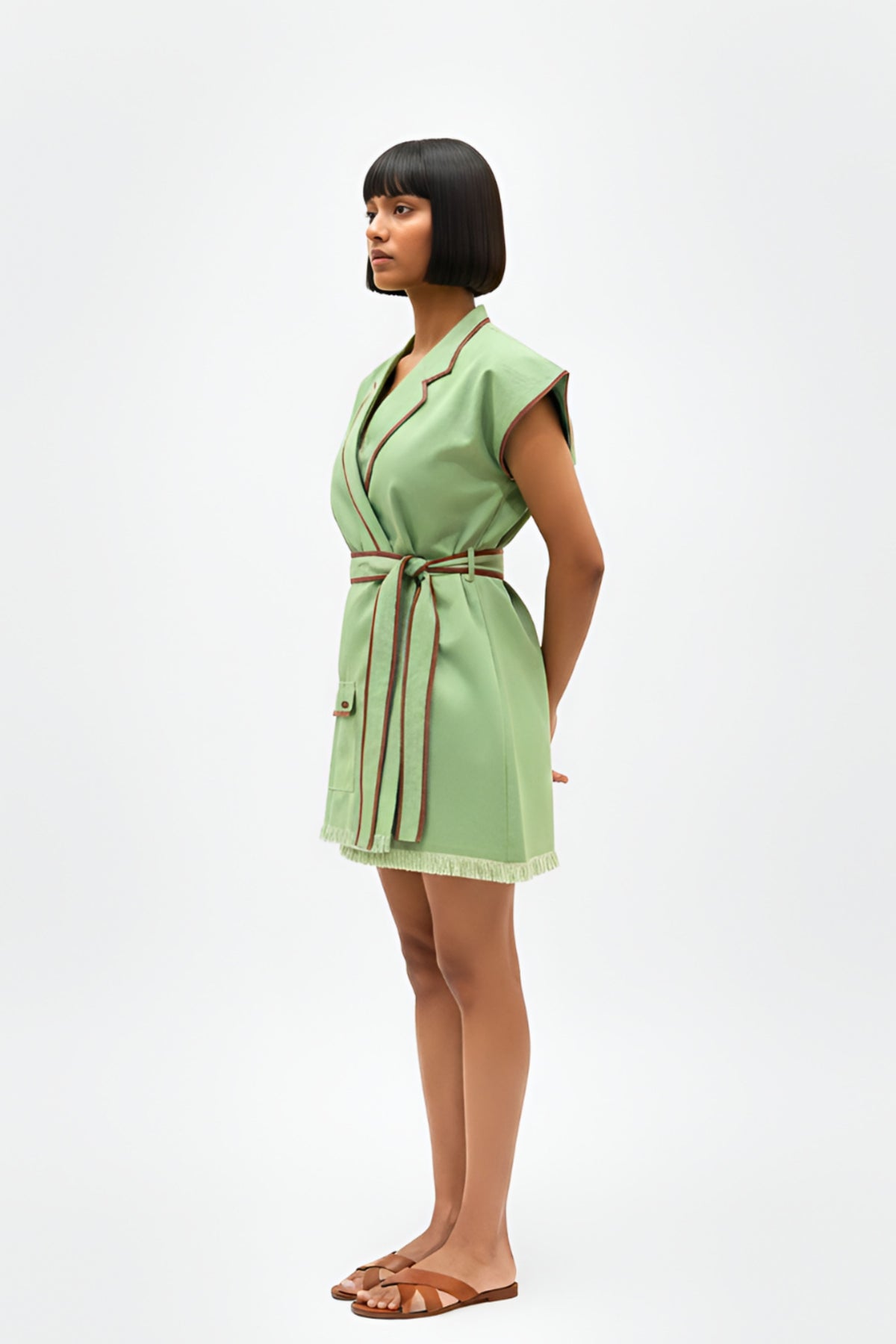 Asparagus Green Short Dress