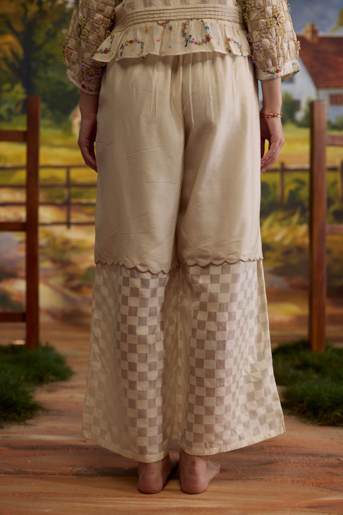Lumina Checkered Chanderi Pants