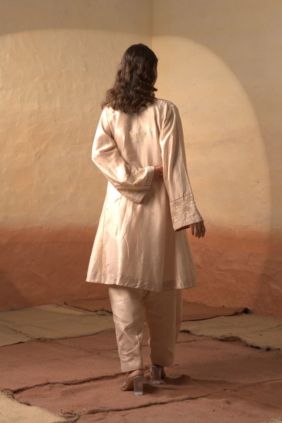 Dusky Pink Tunic With Farshi Salwar