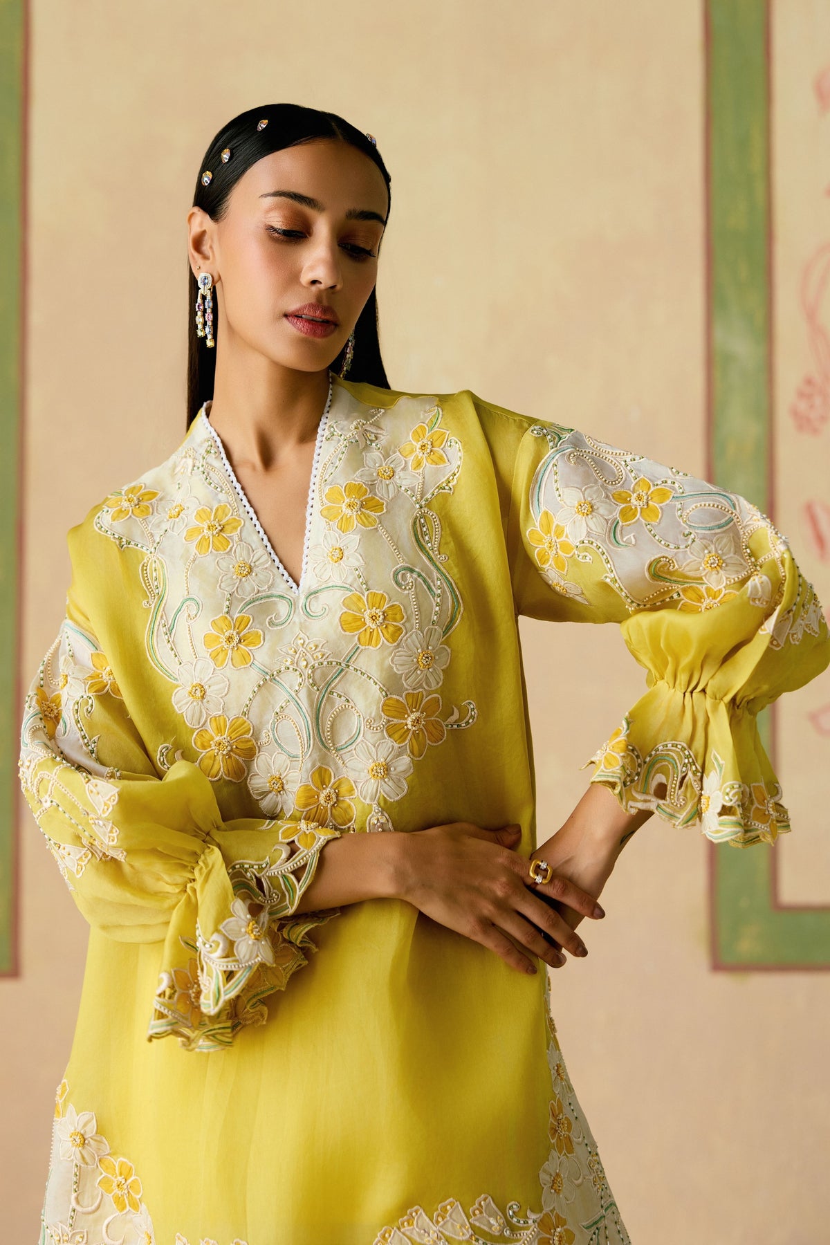 Yellow Applique Co-ord Set