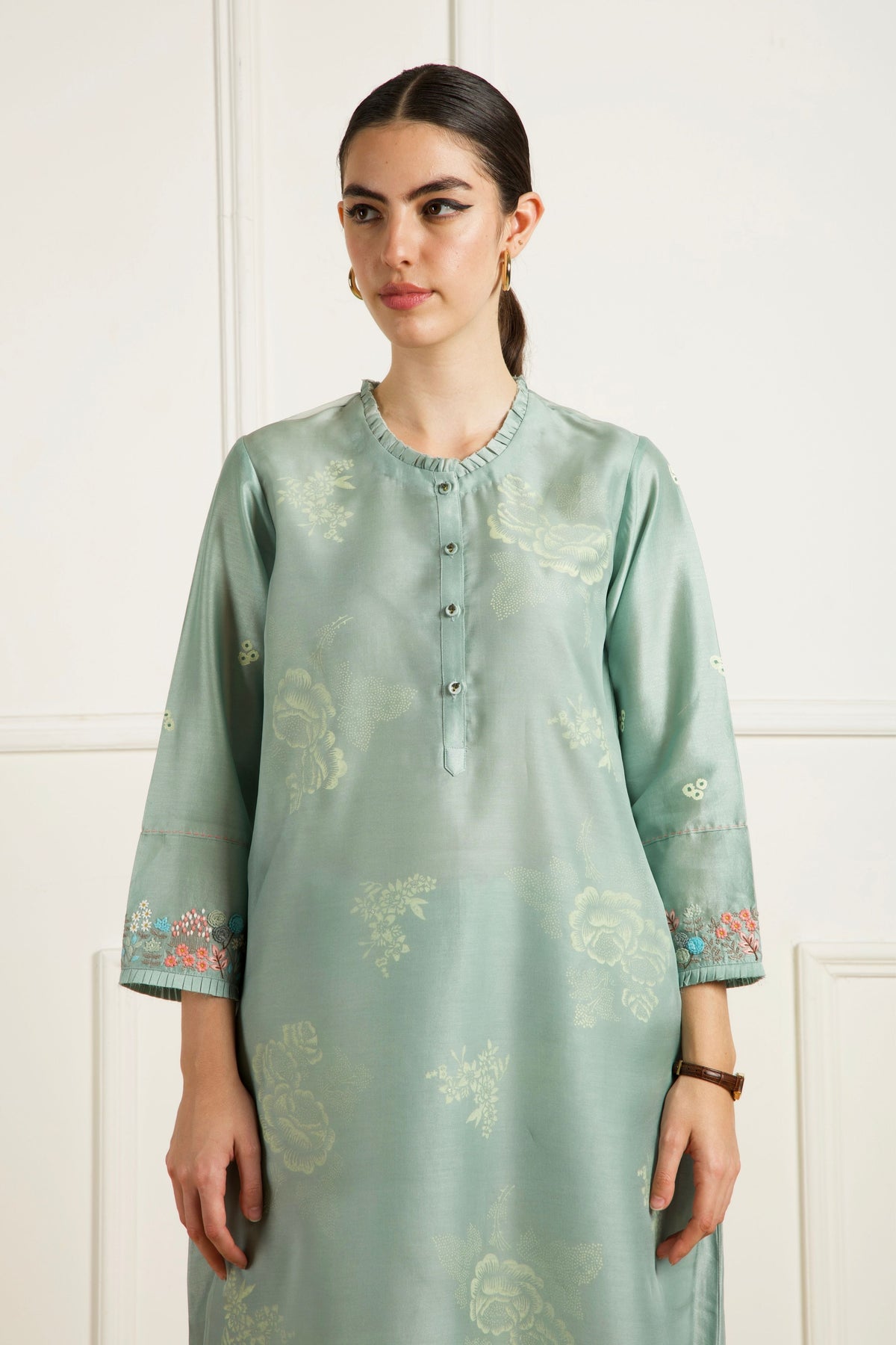 Mint Double Layer Kurta Set