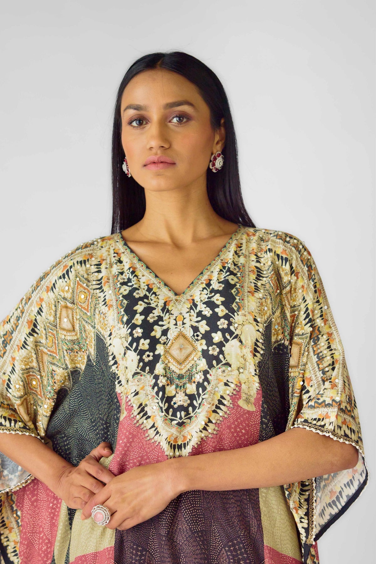 Muslin Embroidered Dhoti Set