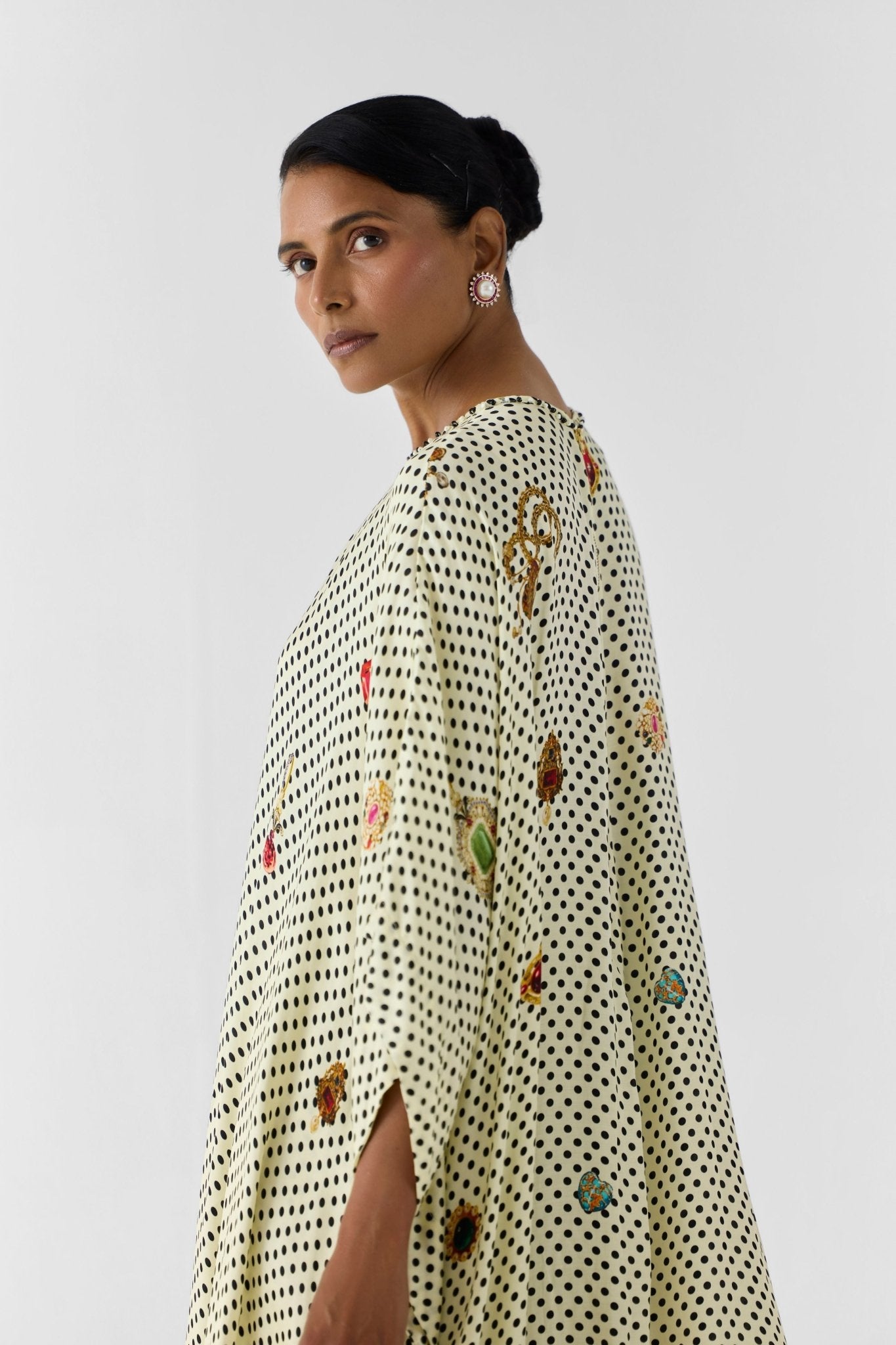 Pearl Polka Dot Kaftan Set - Studio Rigu - Elahe