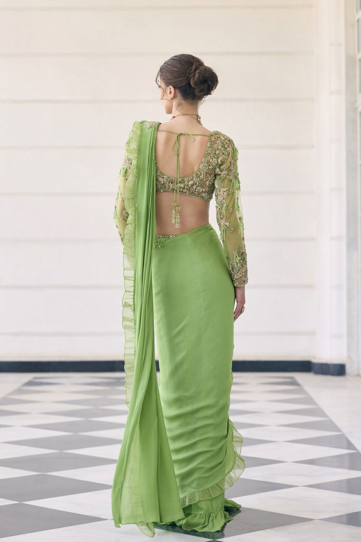 Lutus Draped Saree Set